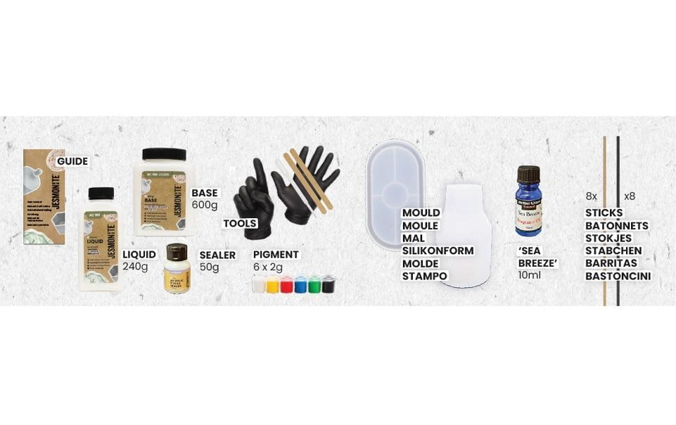 Jesmonite Modelliermasse Bastelset Kerzenhalter Sea Brease