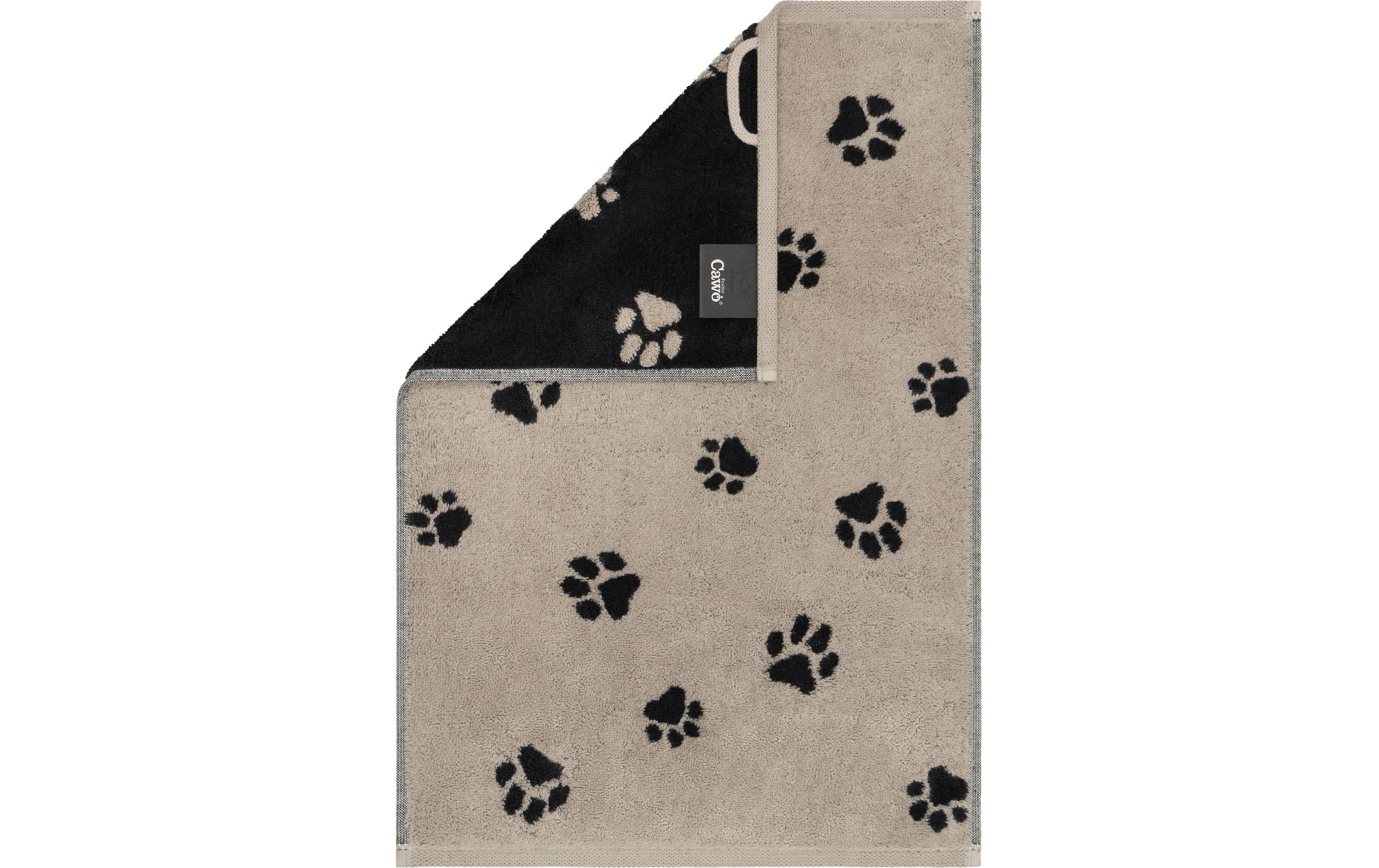 Cawö Gästetuch We Love Dogs Paws, 30 x 50 cm, Schwarz