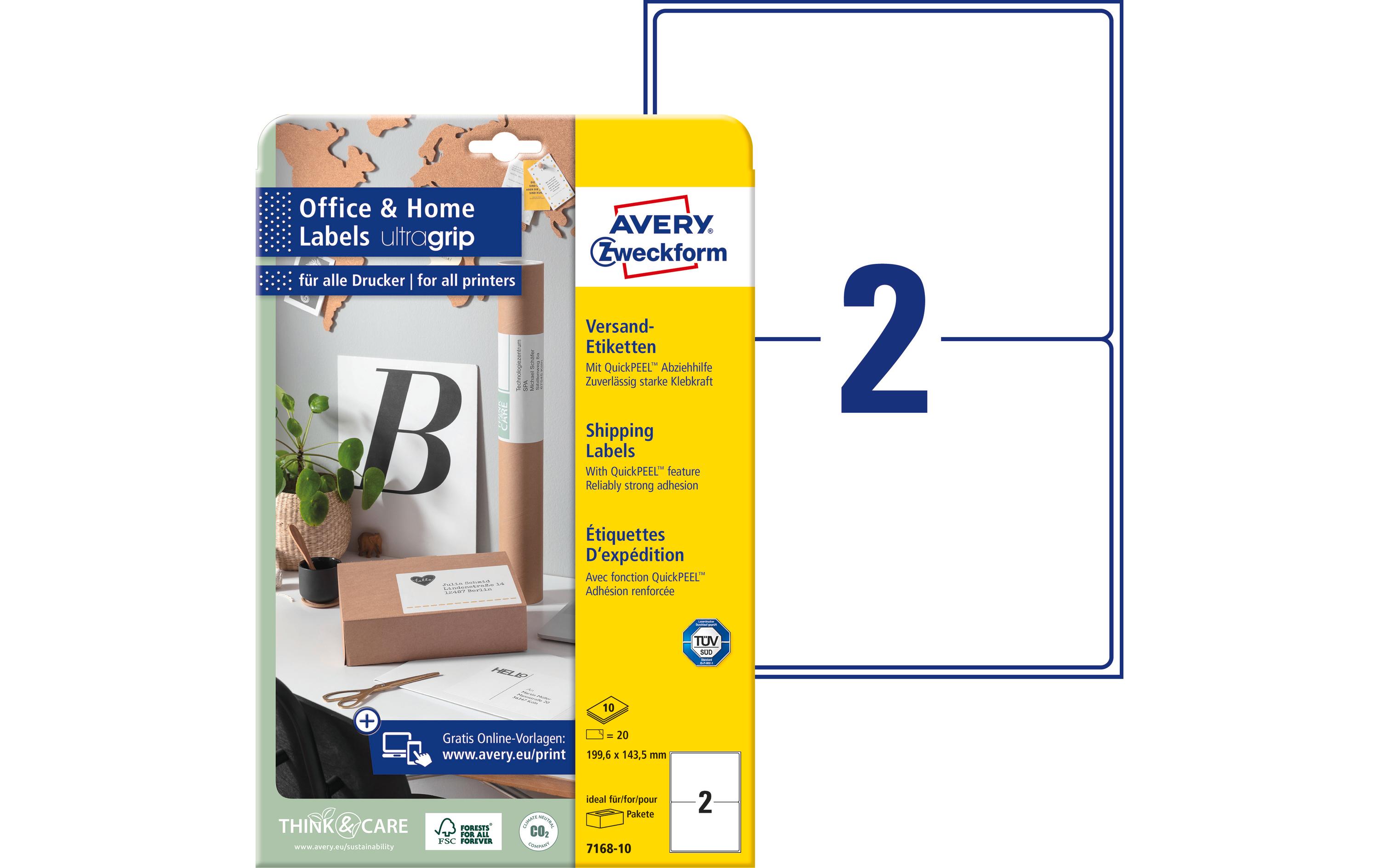 Avery Zweckform Hinweis-Etiketten Set Ø 199.6 x 143.5 mm, 10 Blatt Avery Zweckform Hinweis-Etiketten Set Ø 199.6 x 143.5 mm, 10 Blatt