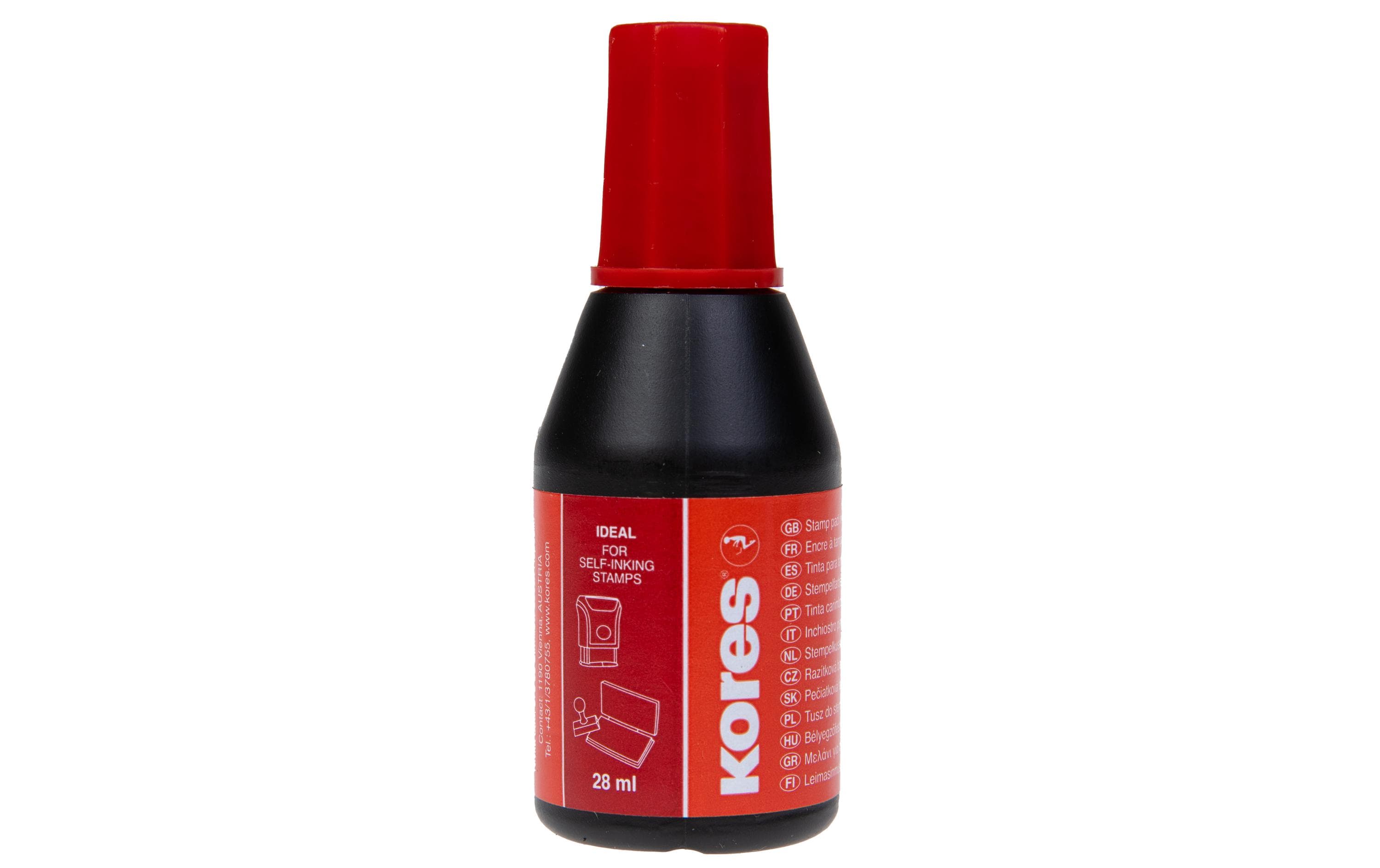 Kores Stempelfarbe 28 ml, Rot Kores Stempelfarbe 28 ml, Rot