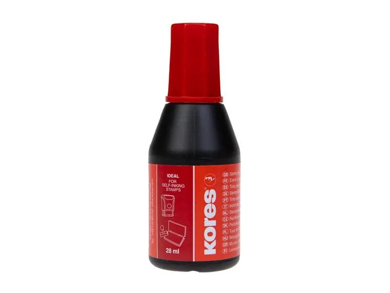 Kores Stempelfarbe 28 ml, Rot