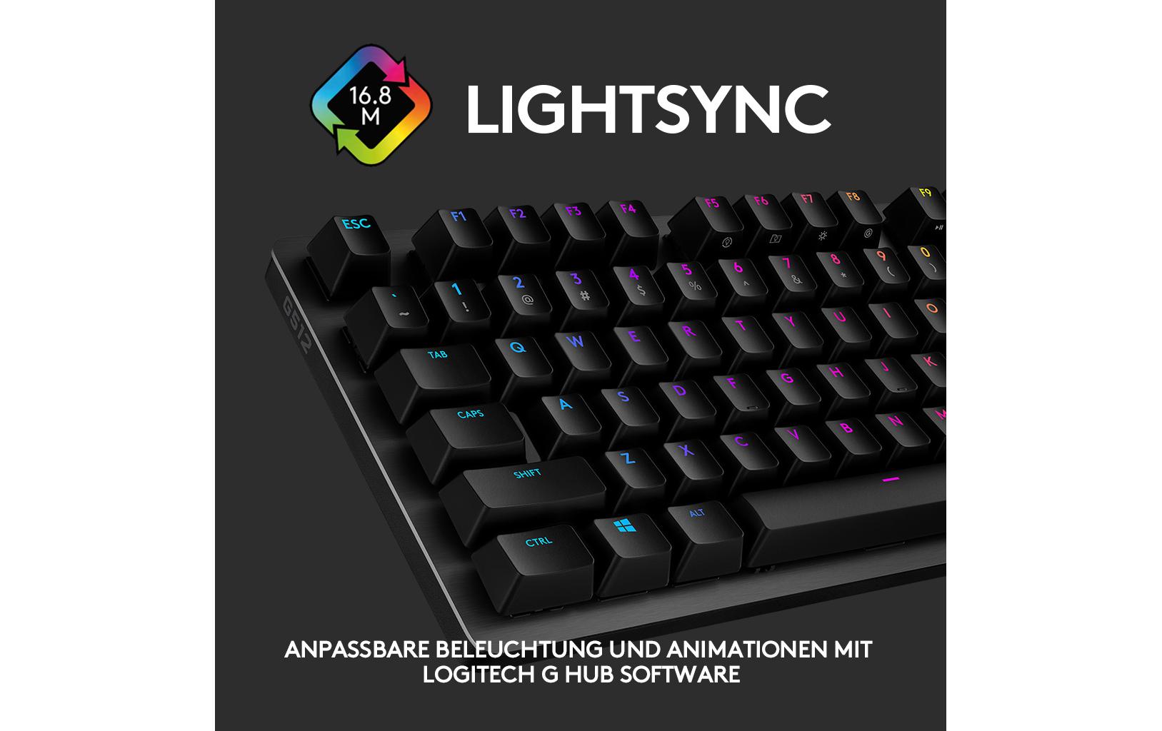 Logitech Gaming-Tastatur G512 GX Brown Carbon