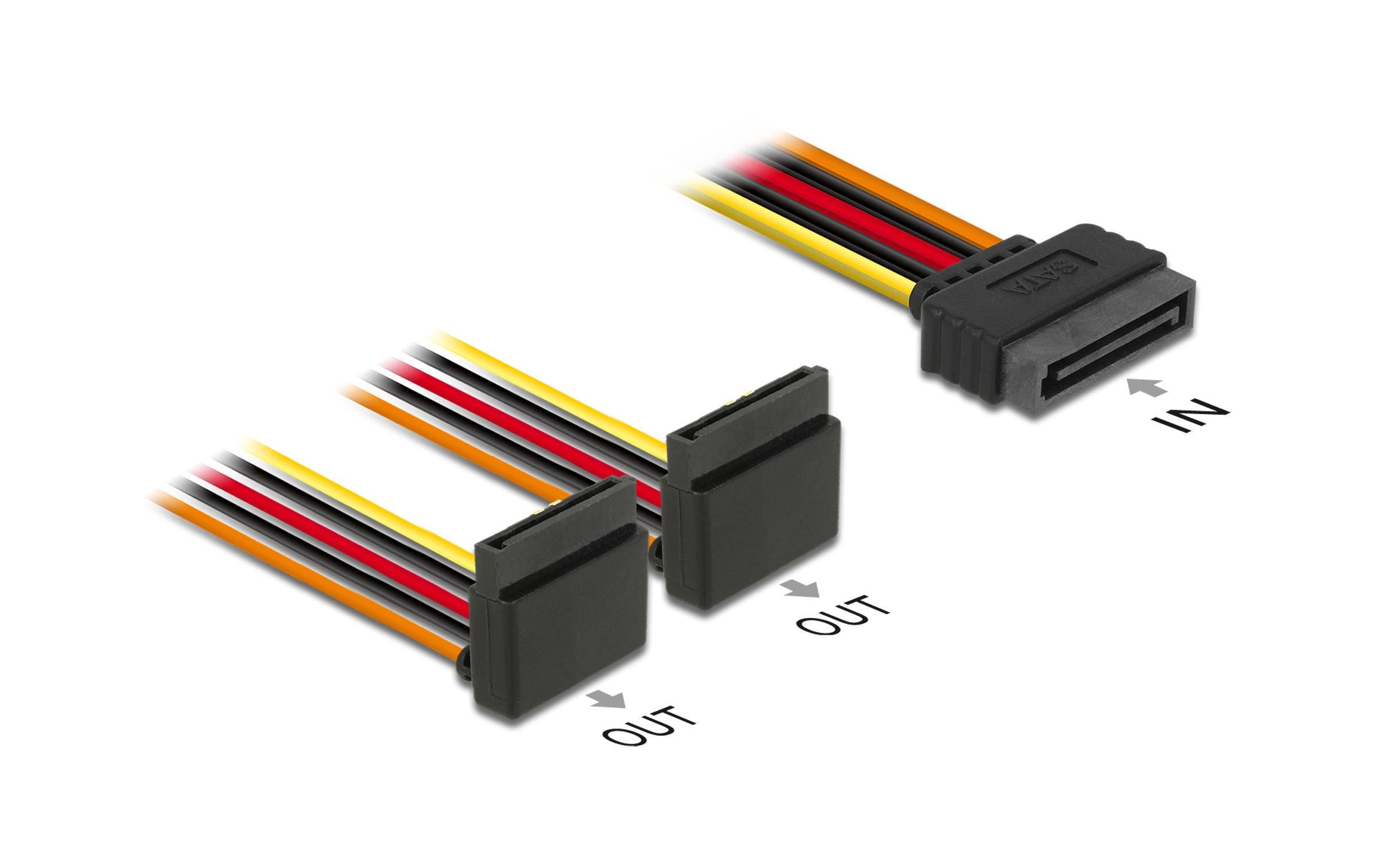 Delock Y-Stromkabel SATA - 2x SATA 15 cm, gewinkelt