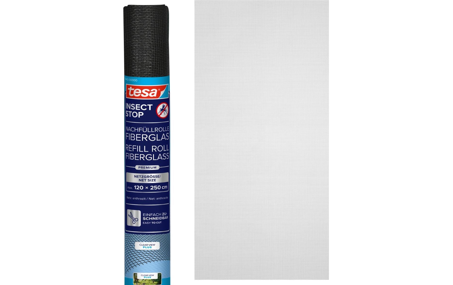 tesa Clear-View Ersatzrolle Fiberglas Anthrazit 120 x 250 cm tesa Clear-View Ersatzrolle Fiberglas Anthrazit 120 x 250 cm