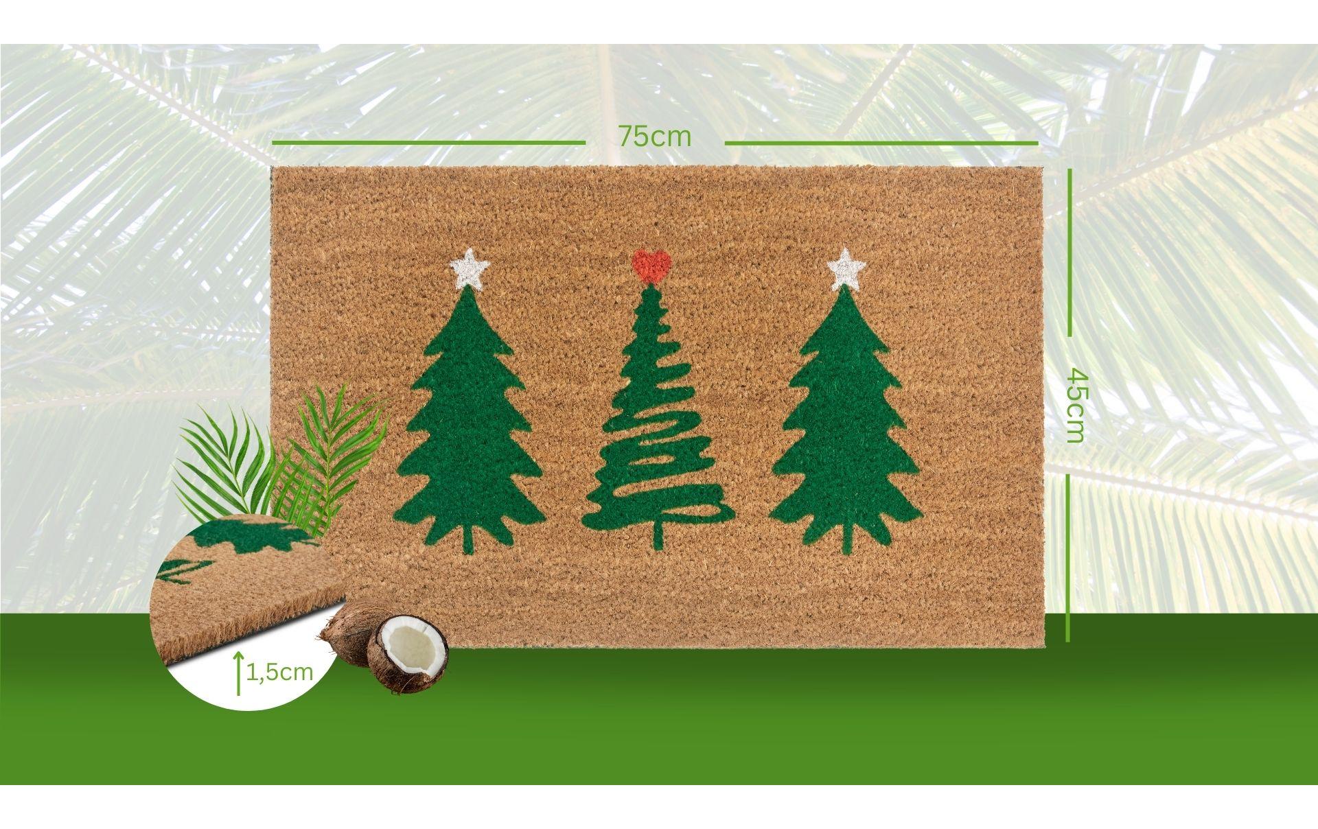 Hanse Home Fussmatte Christmas Trees 45 cm x 70 cm
