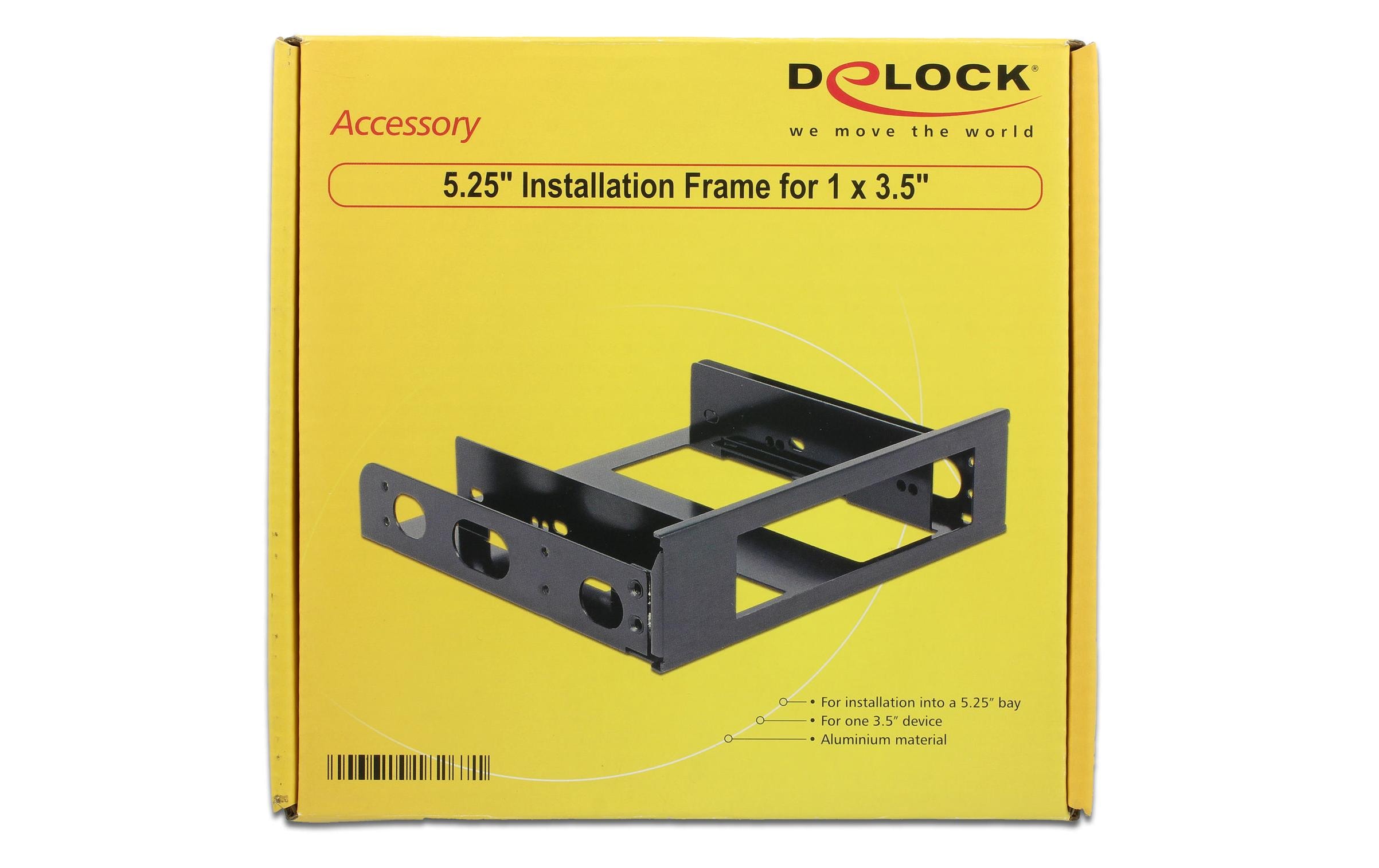 Delock 5.25-Einbaurahmen für 1x 3.5-HDD/SDD Delock 5.25-Einbaurahmen für 1x 3.5-HDD/SDD