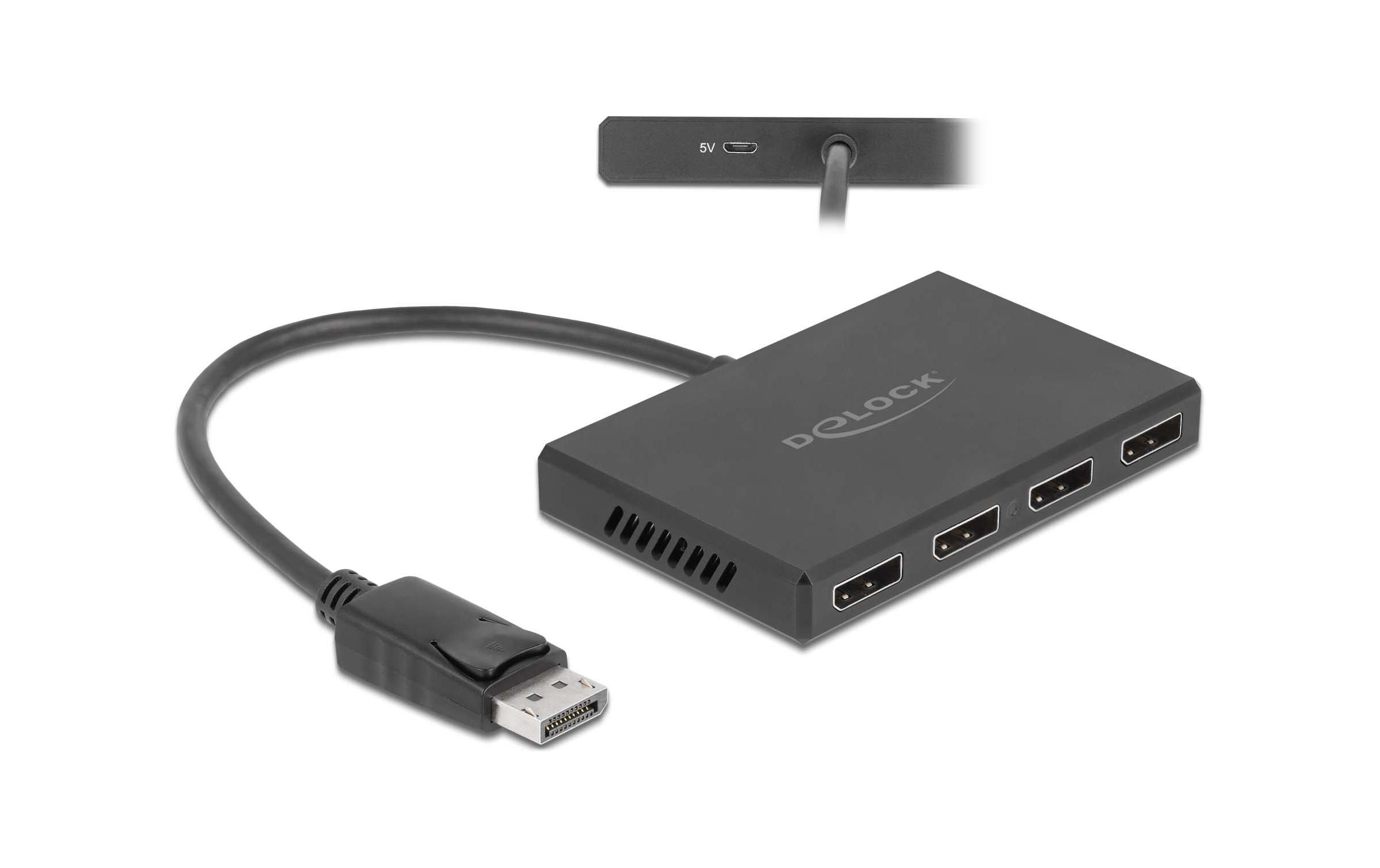 Delock 4-Port Signalsplitter Displayport, 4K/60Hz Delock 4-Port Signalsplitter Displayport, 4K/60Hz