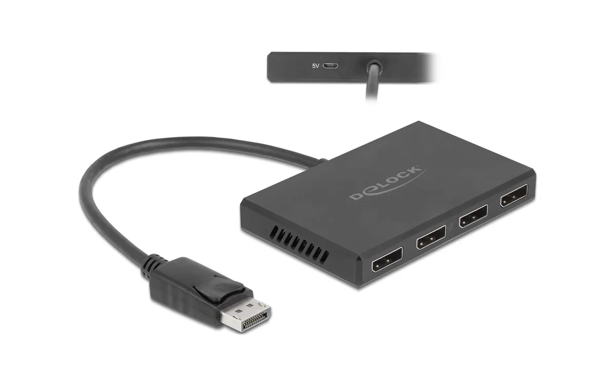 Delock 4-Port Signalsplitter Displayport, 4K/60Hz