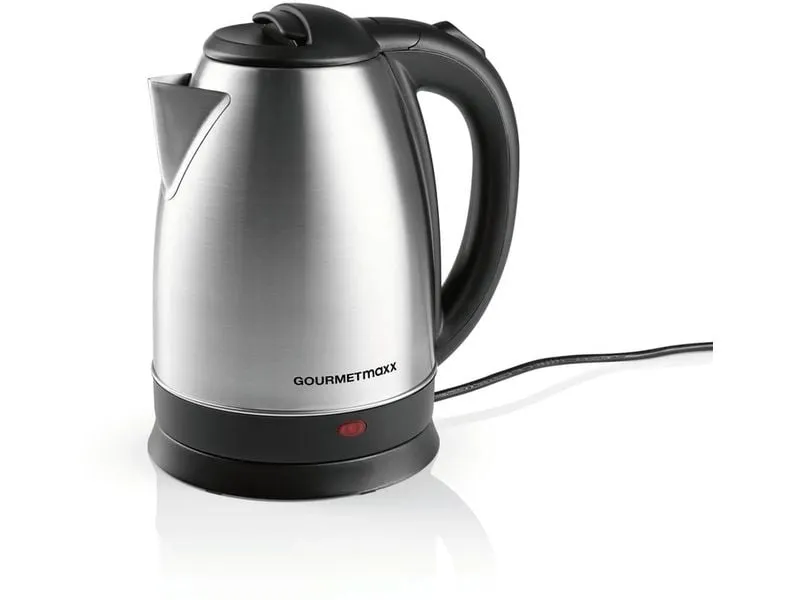 GOURMETmaxx Wasserkocher 1.8 l, Schwarz/Silber