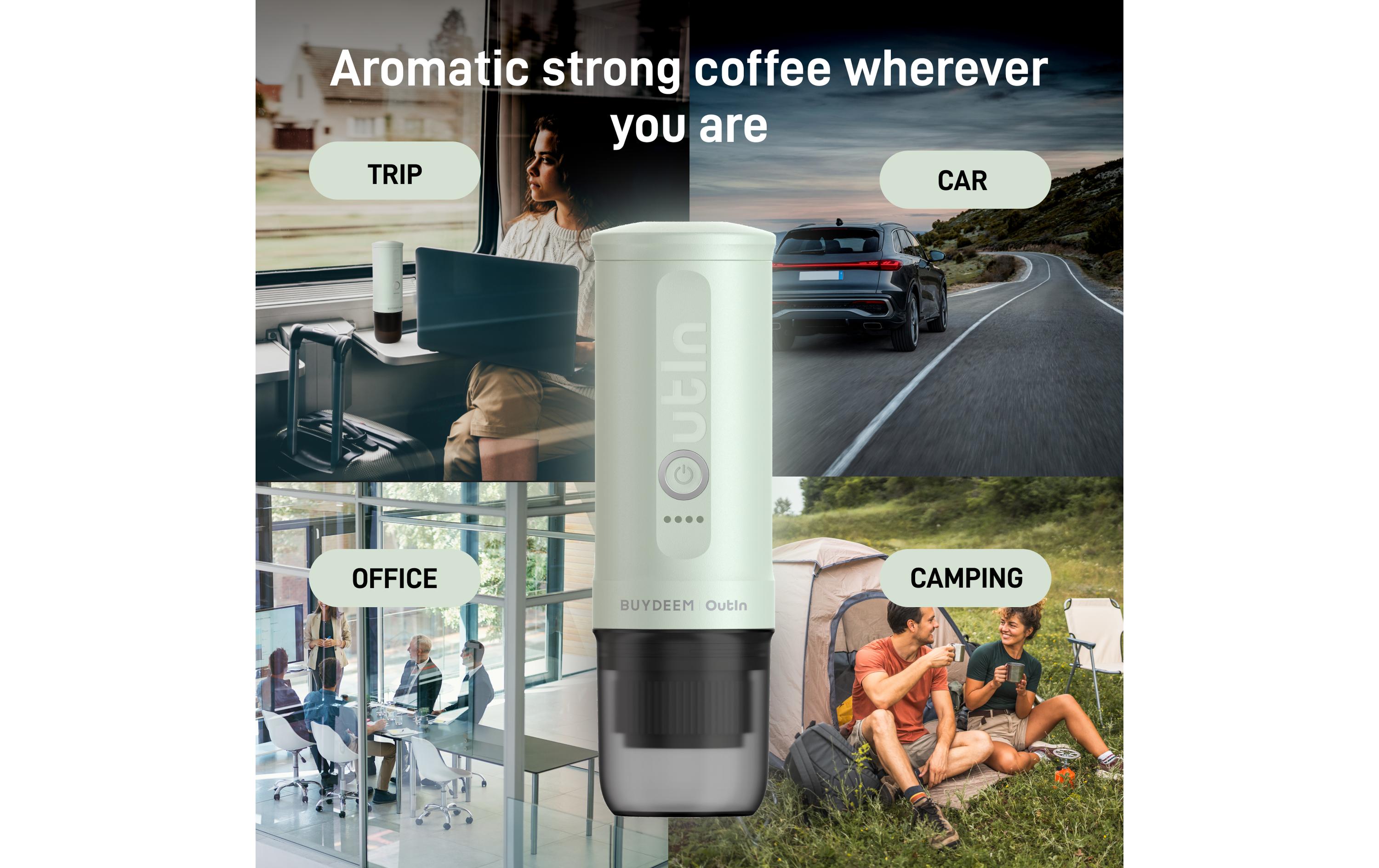 OUTIN Reisekaffeemaschine Nano Kapseln, Grün