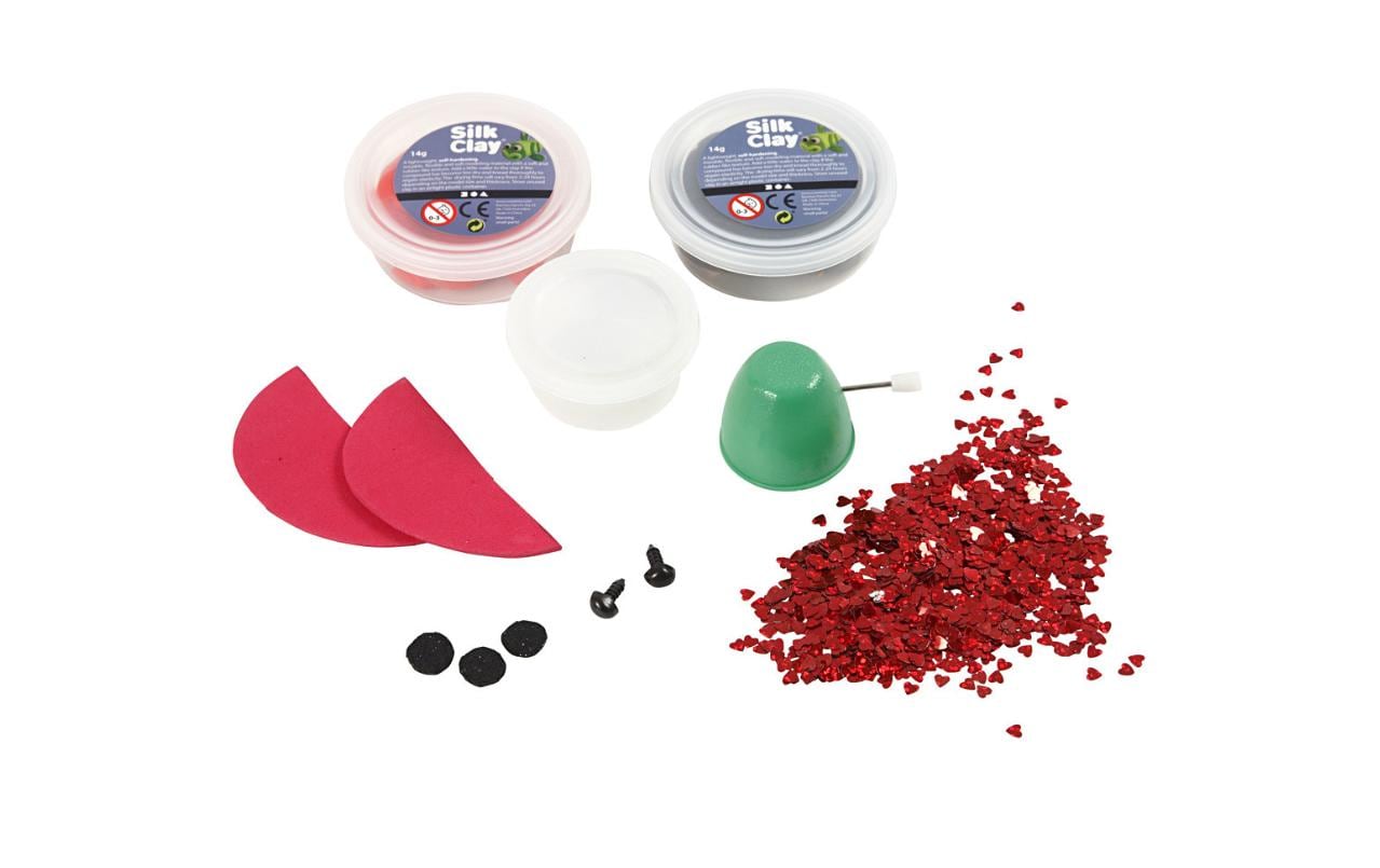 Creativ Company Modellier-Set Silk Clay Marienkäfer, 1 Set