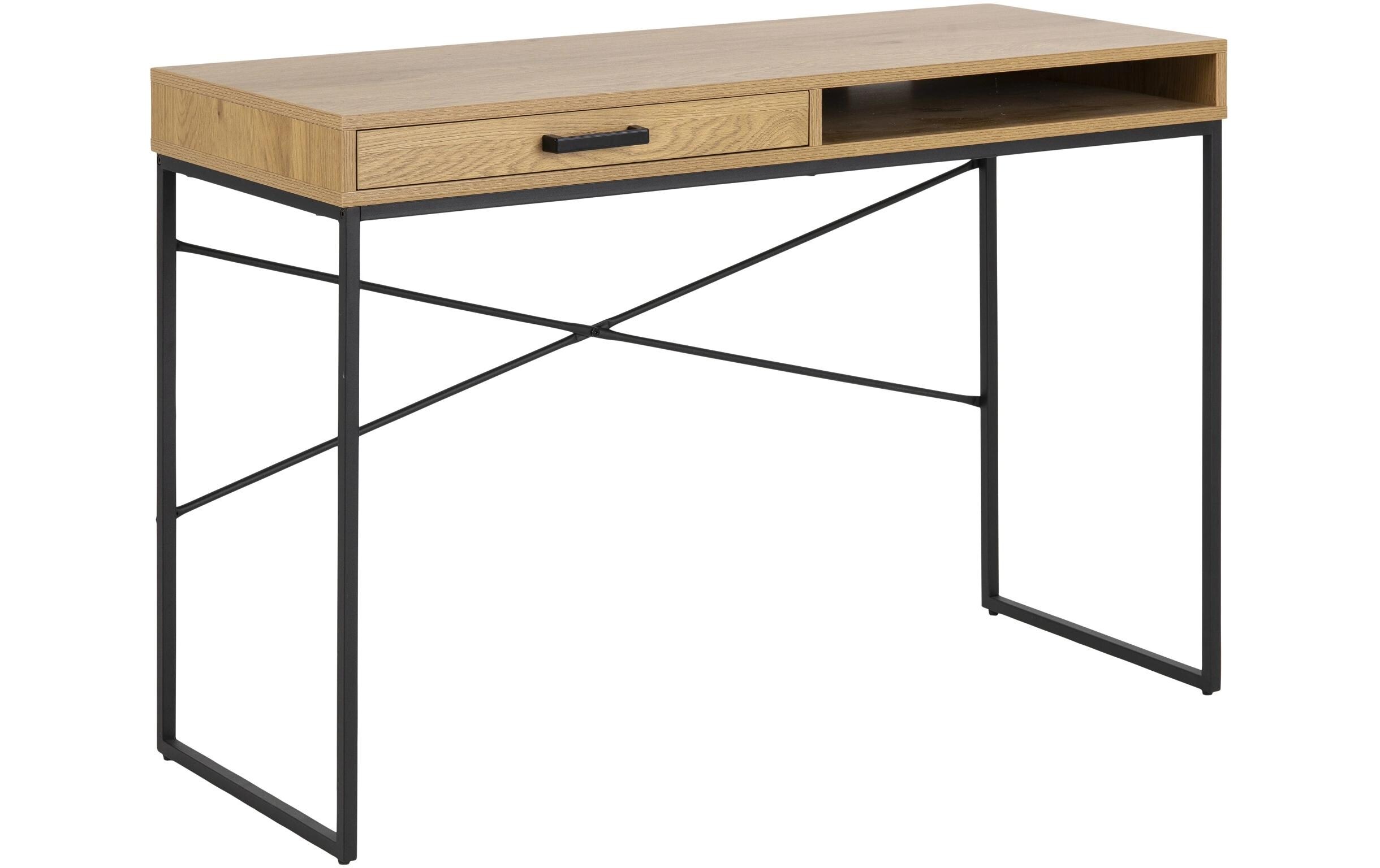 AC Design Tisch Seaford, Schwarz matt / Wildeiche matt