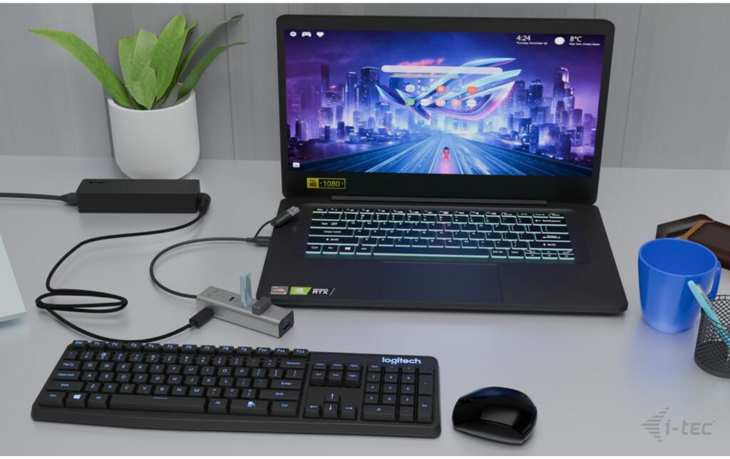 i-tec USB-Hub Universal 2x USB-C + 2x USB-A Anschluss + PD 85 W