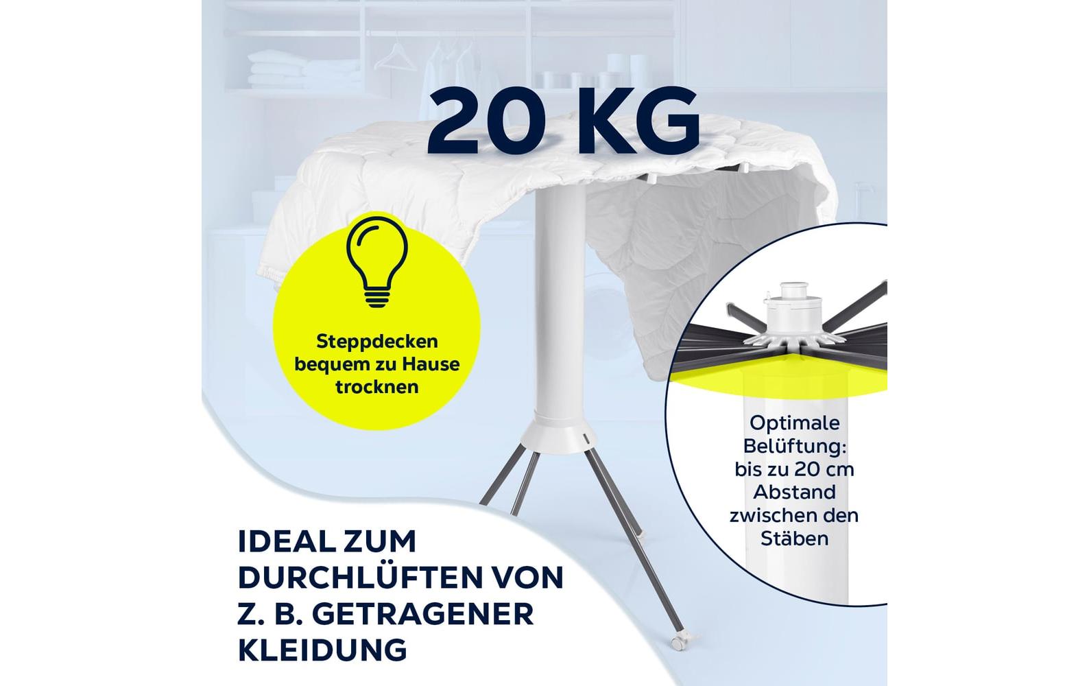 EASYmaxx Standtrockner 8 m Leine, 20 kg Wäsche