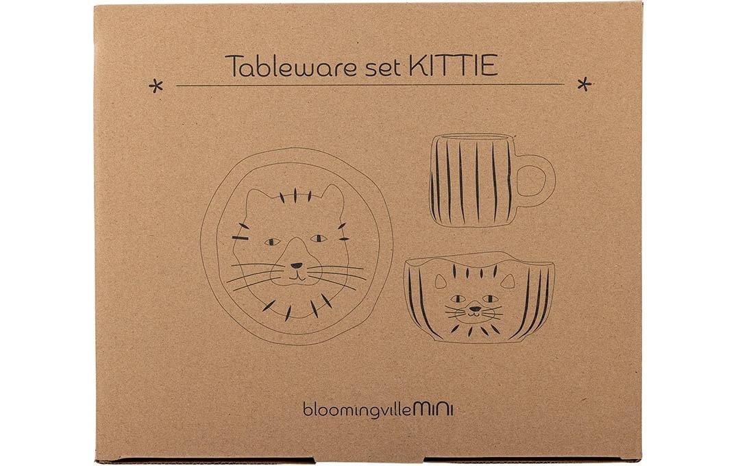 Bloomingville Kindergeschirrset Kittie Braun, Steingut Bloomingville Kindergeschirrset Kittie Braun, Steingut