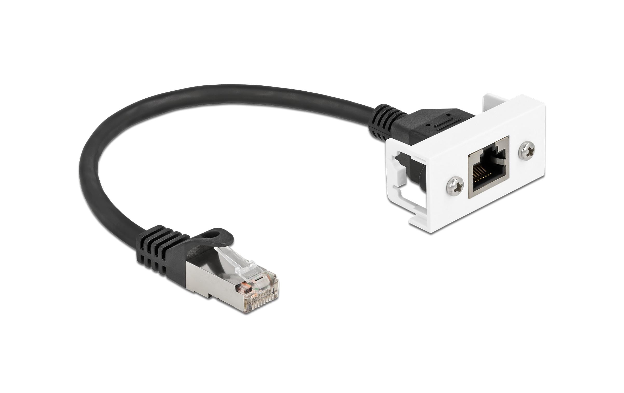 Delock Patchkabel für Easy 45 Modul Cat 6A, S/FTP, 0.25 m, Schwarz Delock Patchkabel für Easy 45 Modul Cat 6A, S/FTP, 0.25 m, Schwarz