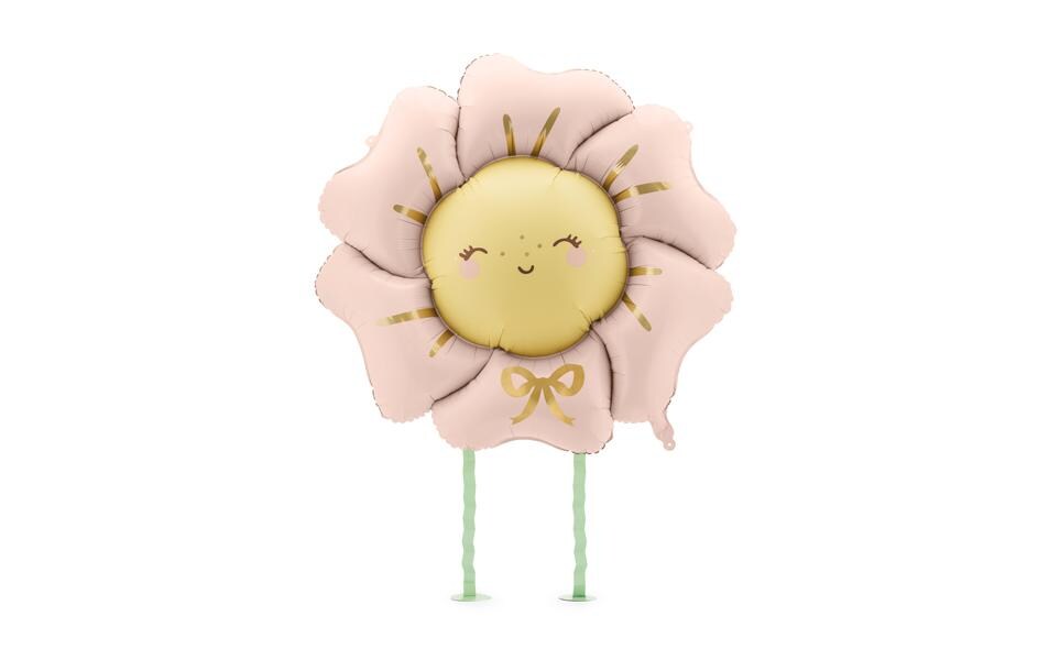 Partydeco Folienballon Blume, Rosa, 80 x 80 cm, 1 Stück