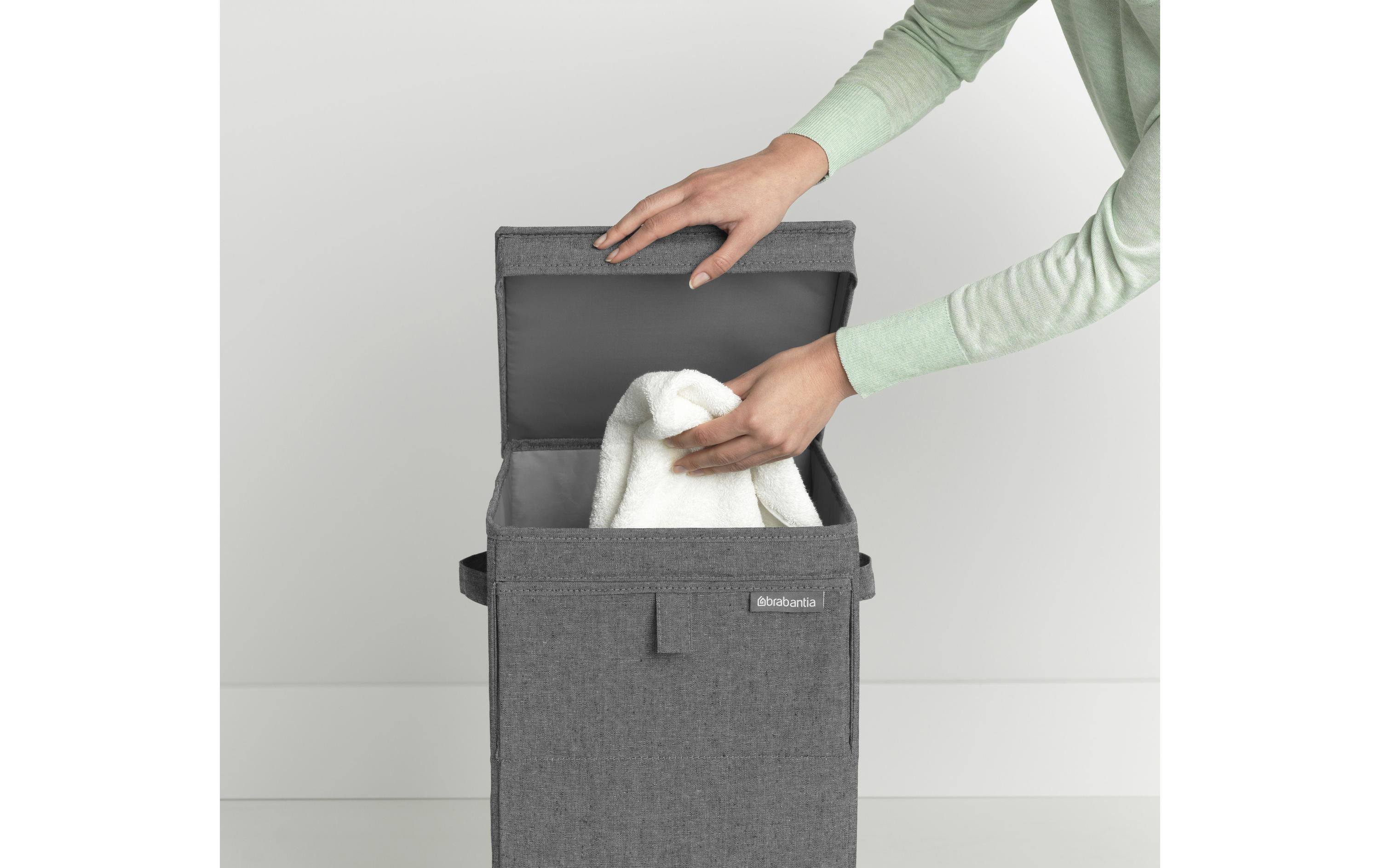 Brabantia Wäschesammler stapelbar, 35 Liter, Schwarz