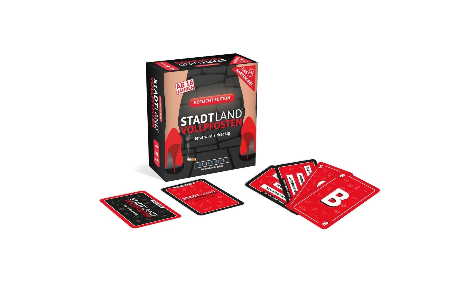 Denkriesen Partyspiel STADT LAND VOLLPFOSTEN – Das Kartenspiel Rotlicht