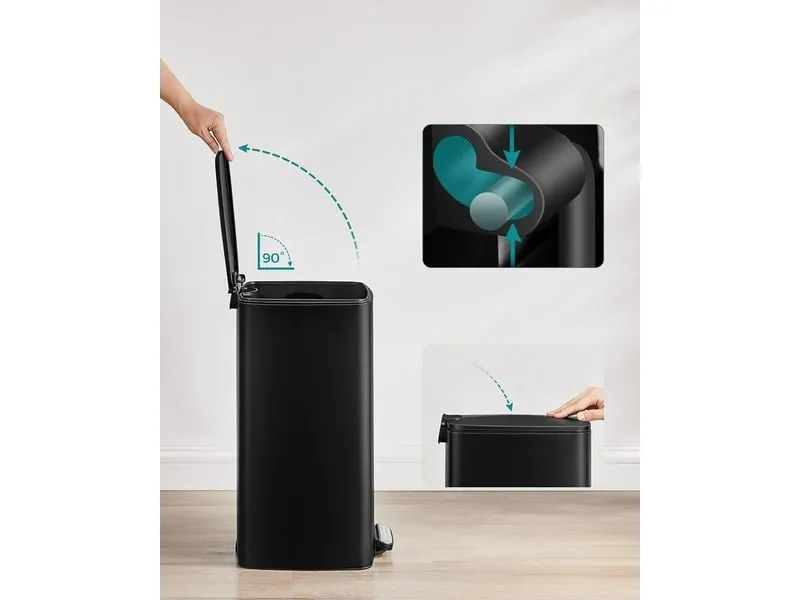 Songmics Abfalleimer 20 l, Schwarz
