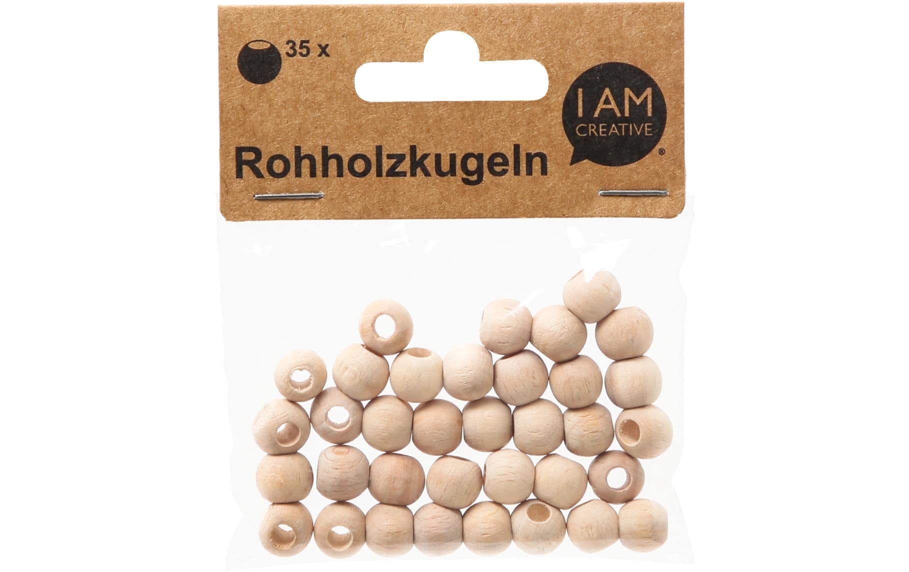 lalana Holzperlen mit Grossloch 10 mm, 35 Stück