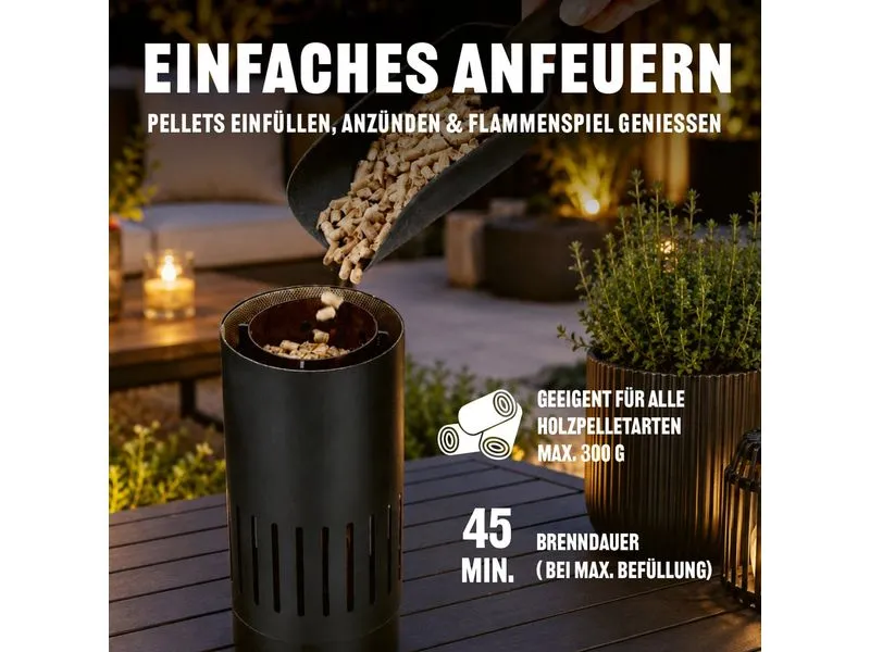 Landmann Tisch-Pelletfackel 53 cm, Schwarz Landmann Tisch-Pelletfackel 53 cm, Schwarz