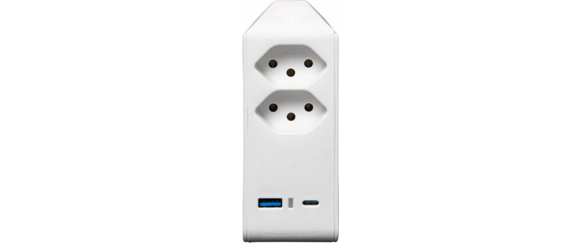 Brennenstuhl Abzweigstecker 2 x T13, 1 x USB A, 1 x USB C, 300° drehbar