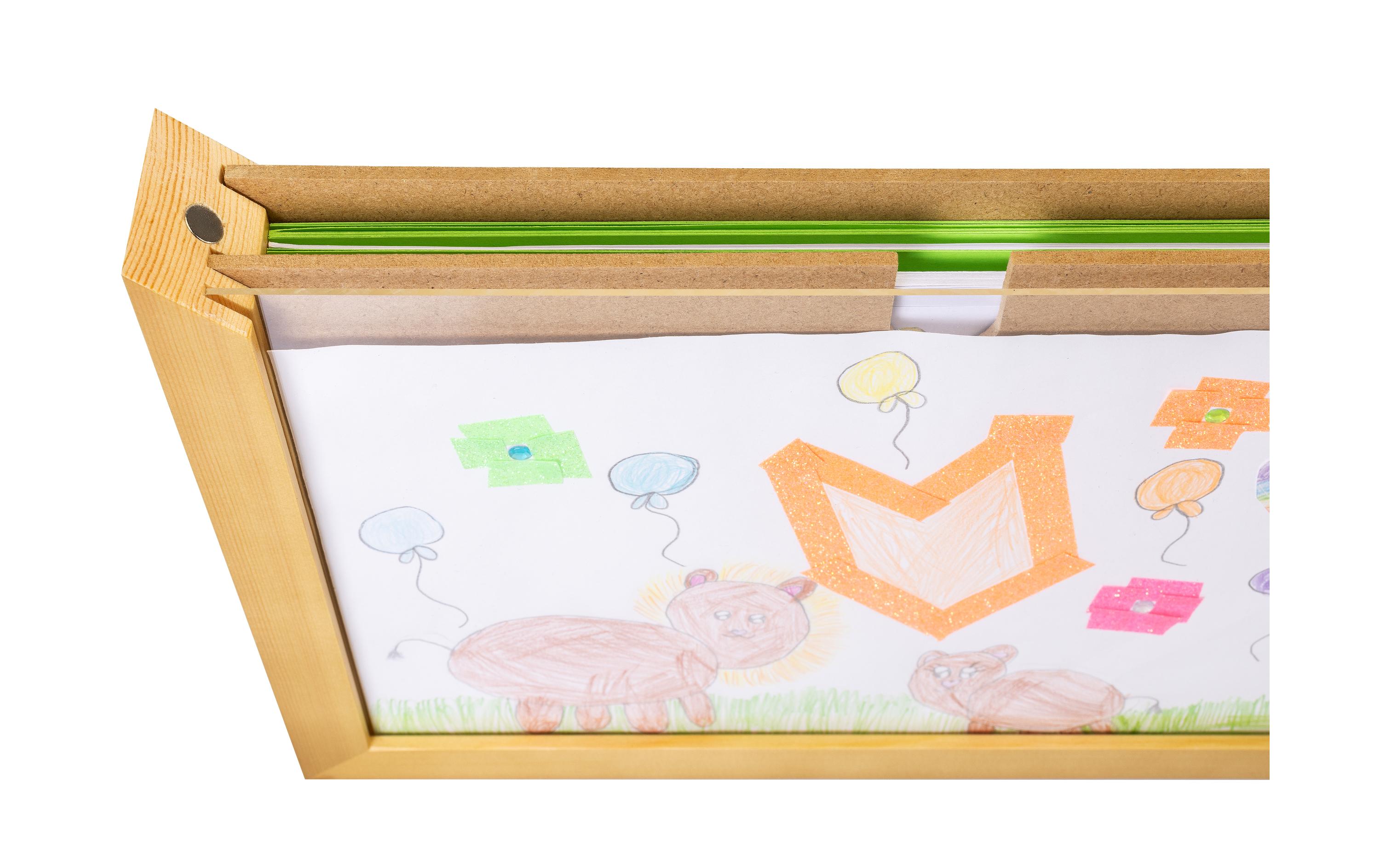 COCON Bilderrahmen für Kinderzeichnungen 35 x 26 x 5 cm, Natur