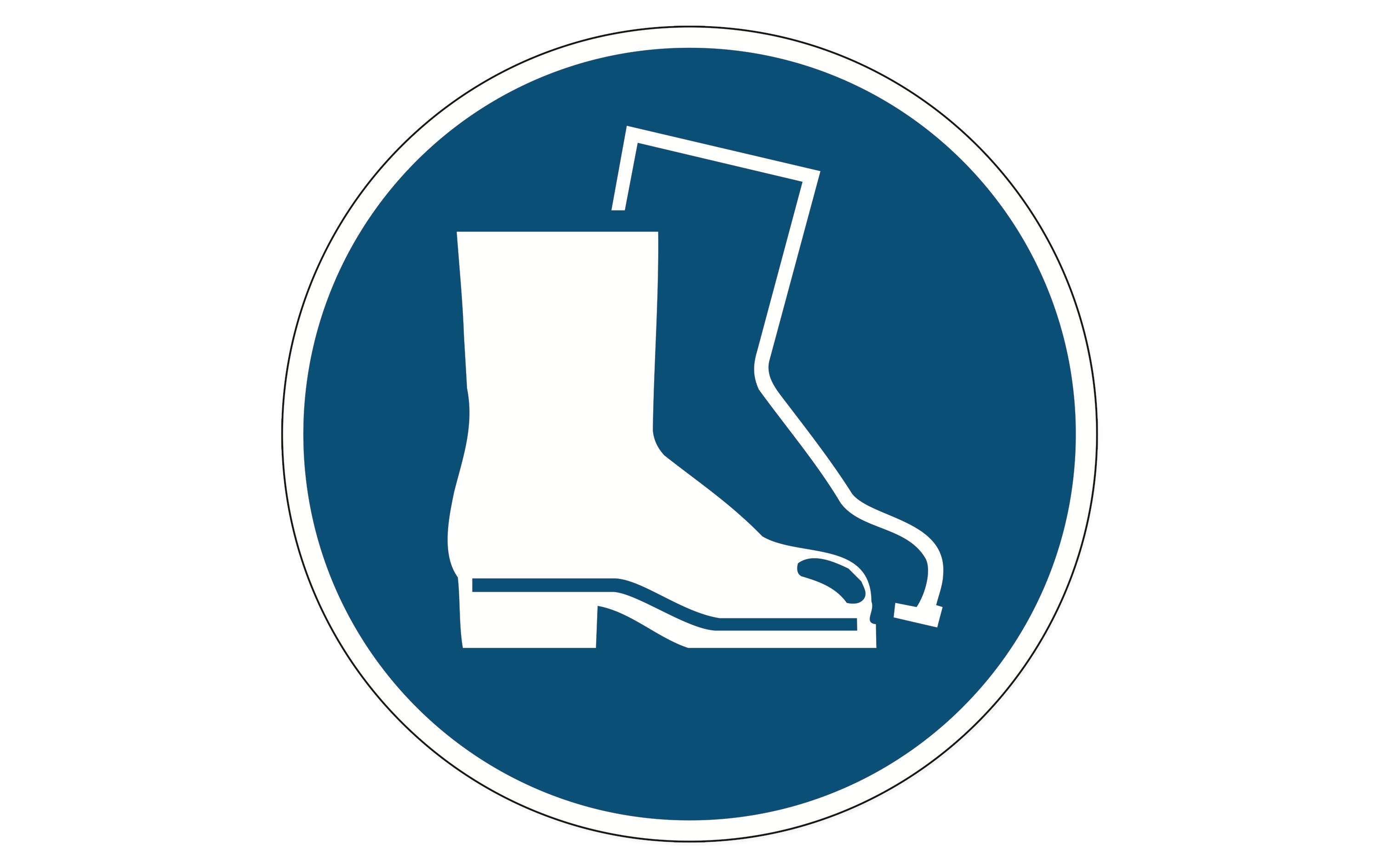 Diverse Symbol Fussschutz benutzen 43 cm, selbstklebend