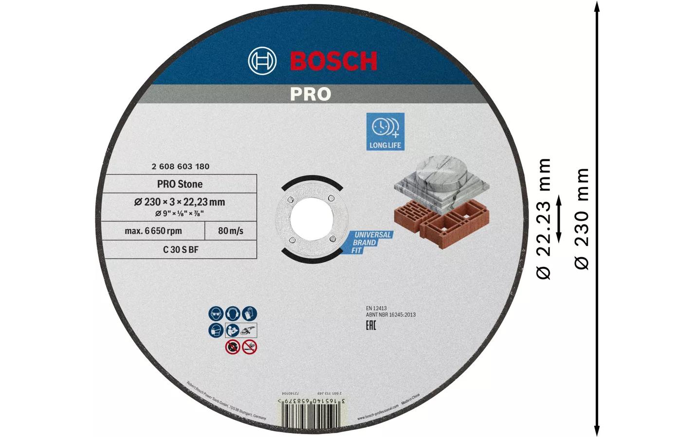 Bosch Trennscheibe C 24 R BF, Stein, 115 mm