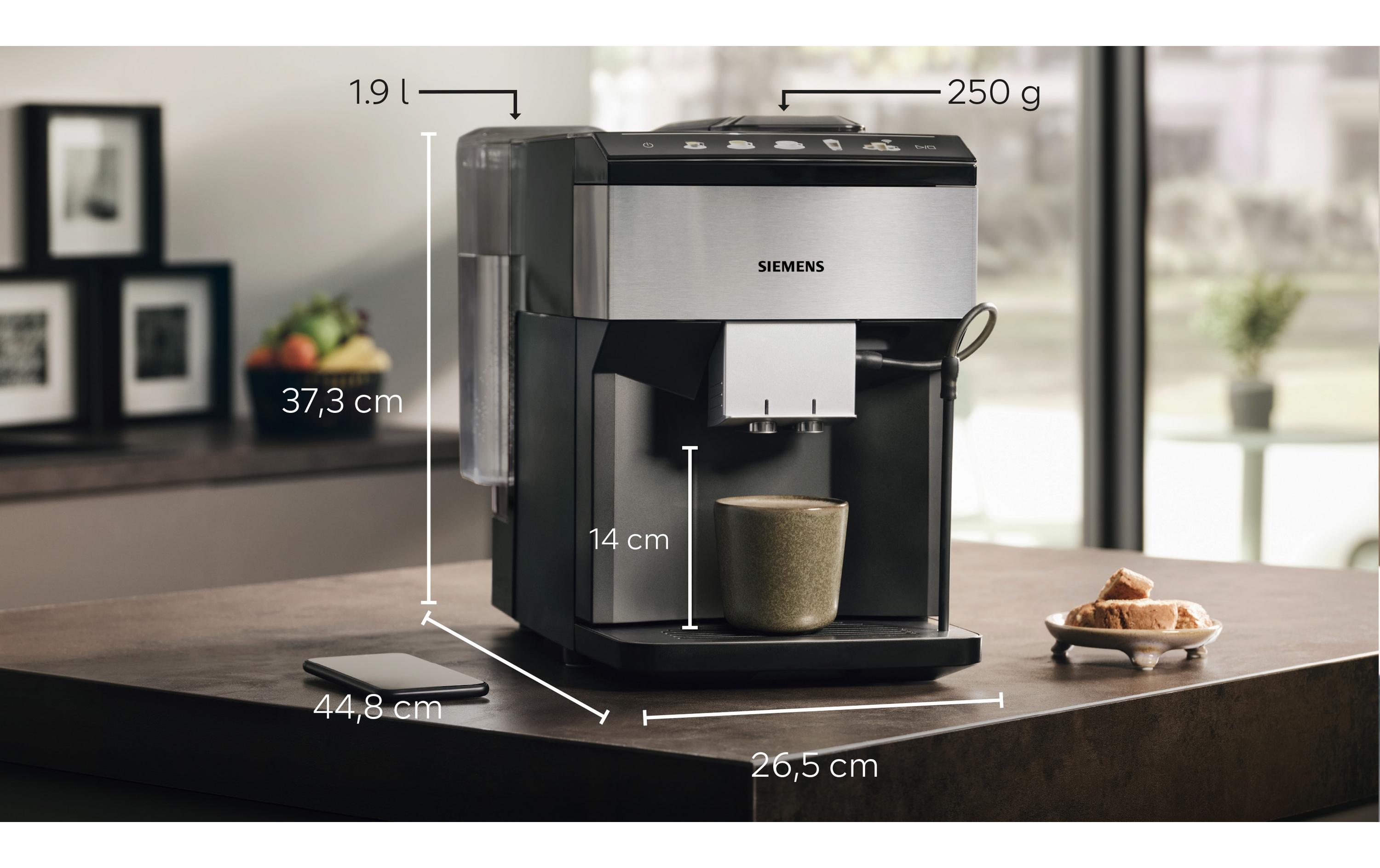 Siemens Kaffeevollautomat EQ500 Classic Connect Edelstahl, Schwarz Siemens Kaffeevollautomat EQ500 Classic Connect Edelstahl, Schwarz