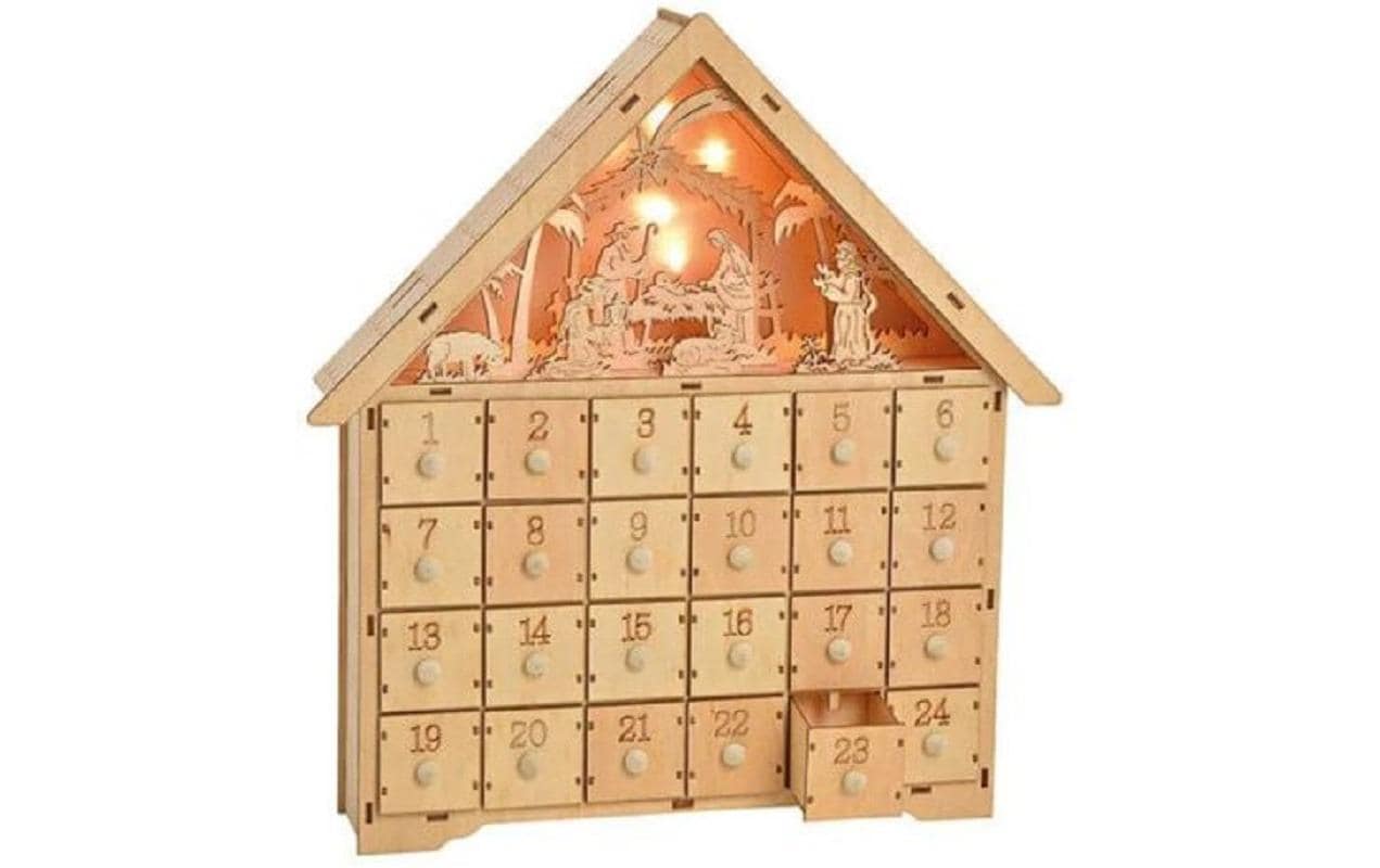 G. Wurm Adventskalender Krippe mit Beleuchtung