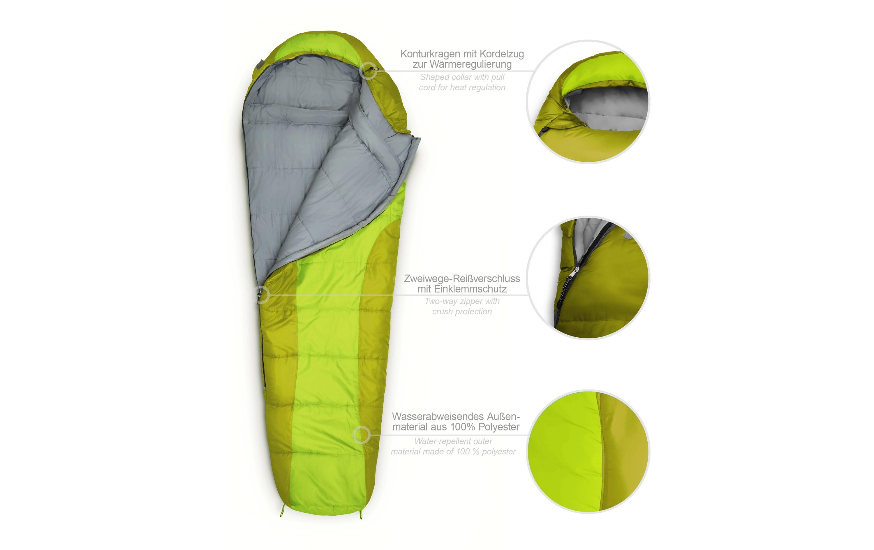 Where tomorrow Mumienschlafsack Polyester, Hellgrün Where tomorrow Mumienschlafsack Polyester, Hellgrün