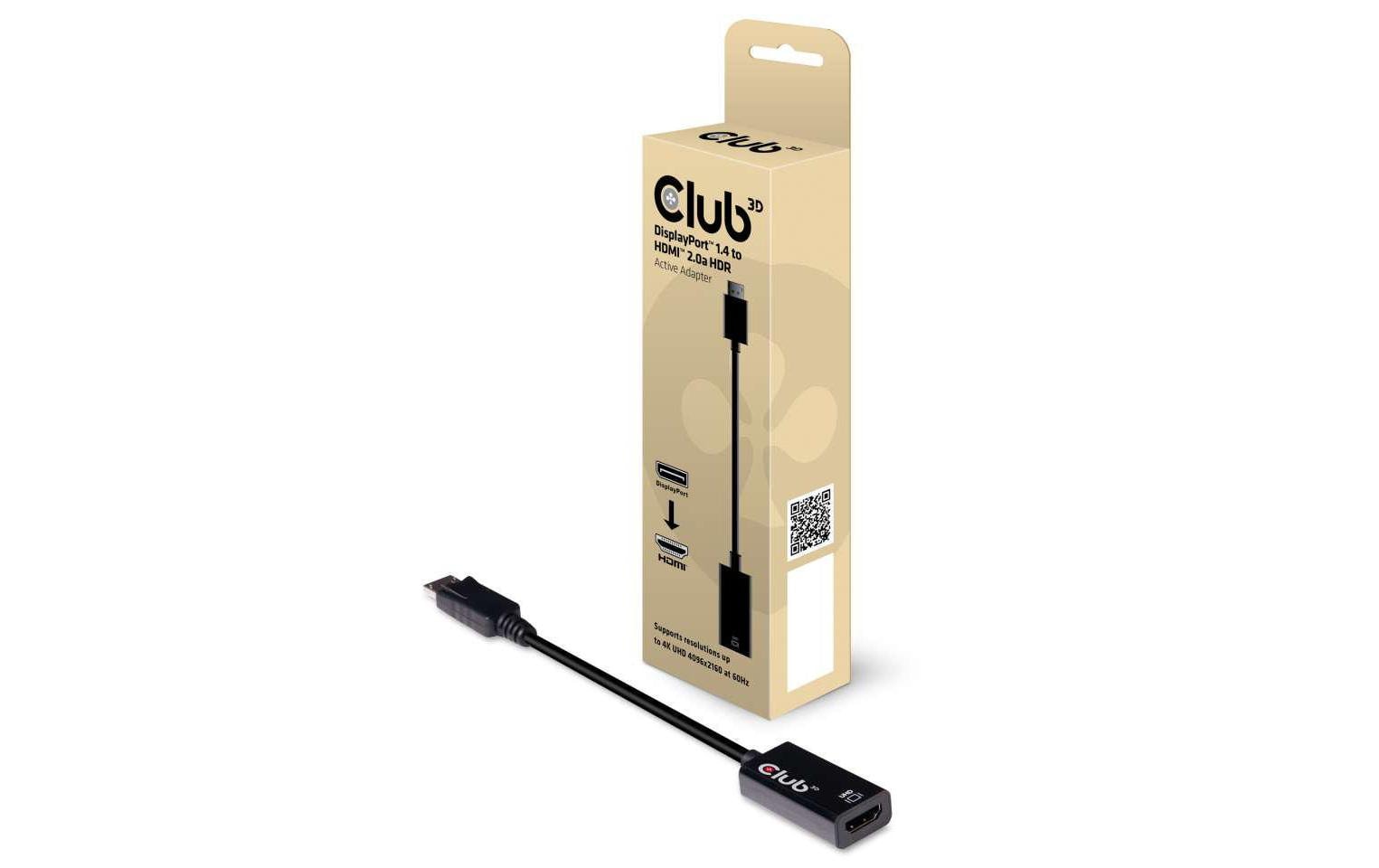 Club 3D Adapter DP 1.4 - HDMI 2.0 HDR, 4K aktiv