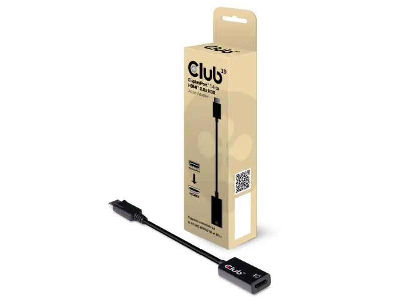 Club 3D Adapter DP 1.4 - HDMI 2.0 HDR, 4K aktiv Club 3D Adapter DP 1.4 - HDMI 2.0 HDR, 4K aktiv