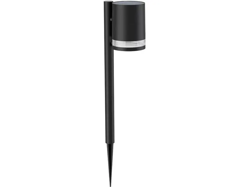 Philips Solar Fyce Sockelleuchte Spiess, Lichtsensor, 2700K, schwarz Philips Solar Fyce Sockelleuchte Spiess, Lichtsensor, 2700K, schwarz