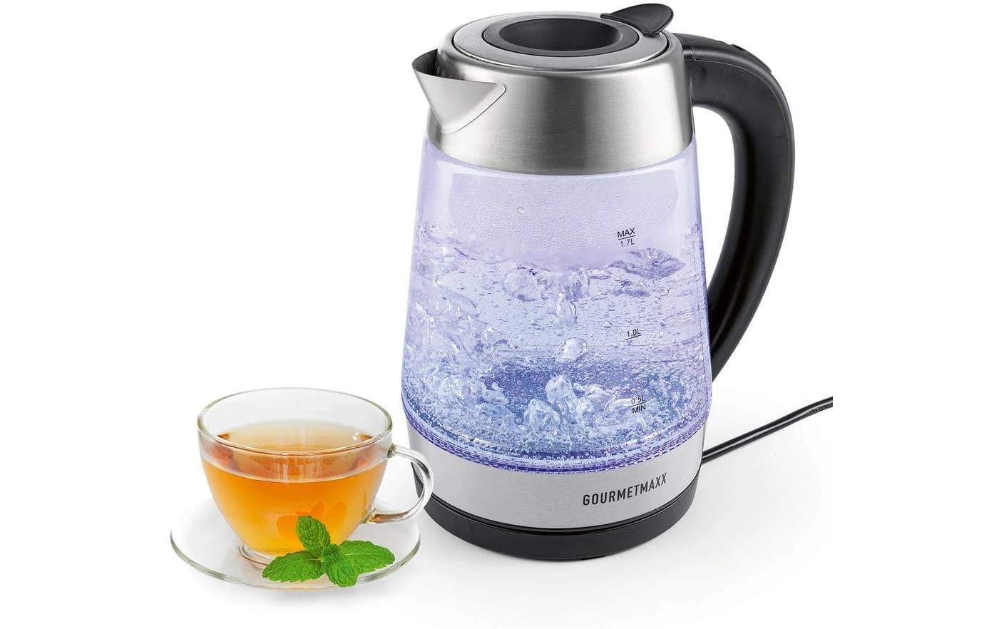GOURMETmaxx Wasserkocher 2200 W 1.7 l, Transparent