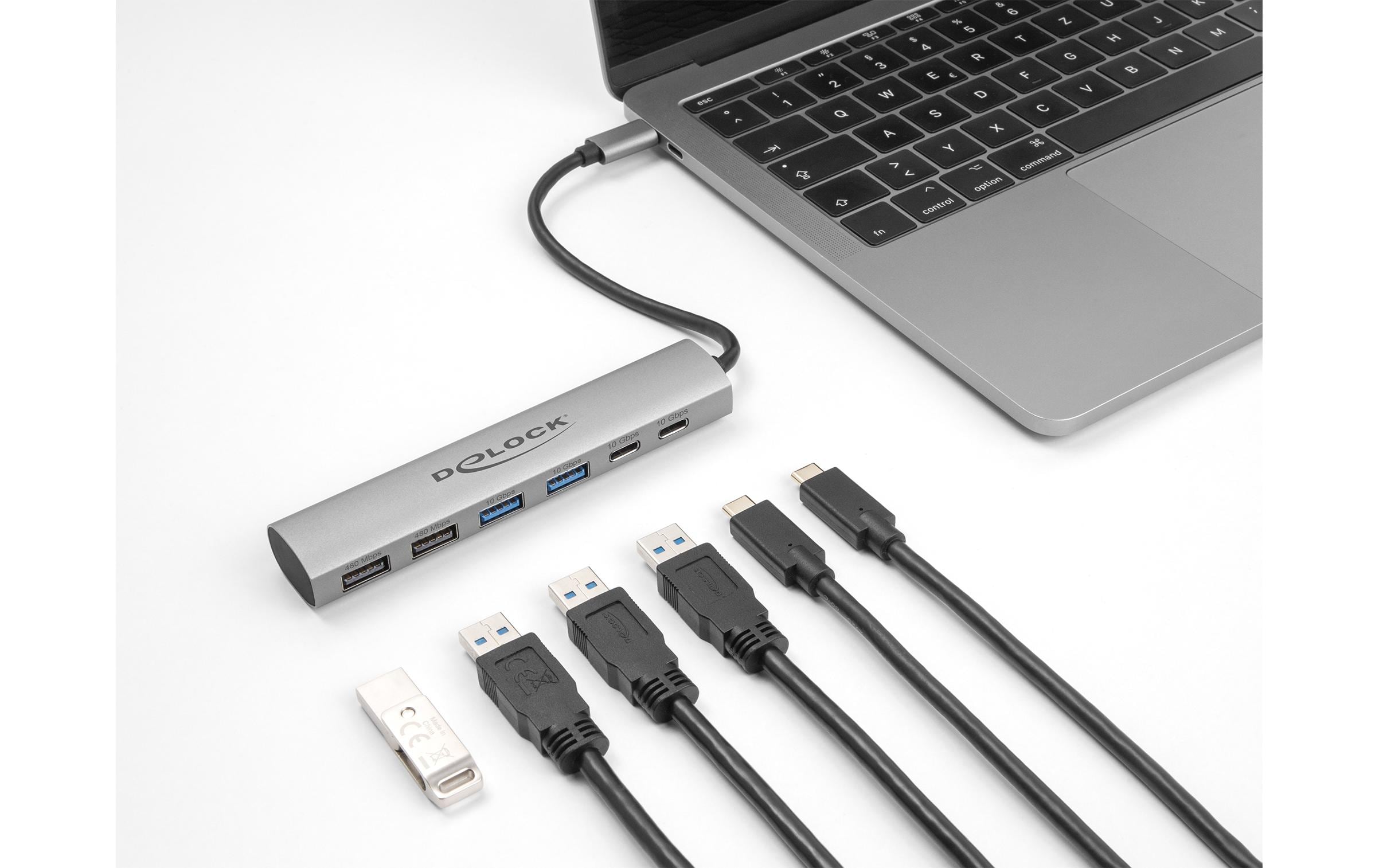 Delock USB-Hub 2x USB 3.1 Typ-C/1x 3.1 USB Type-A/1x USB 2.0 Type-A Delock USB-Hub 2x USB 3.1 Typ-C/1x 3.1 USB Type-A/1x USB 2.0 Type-A