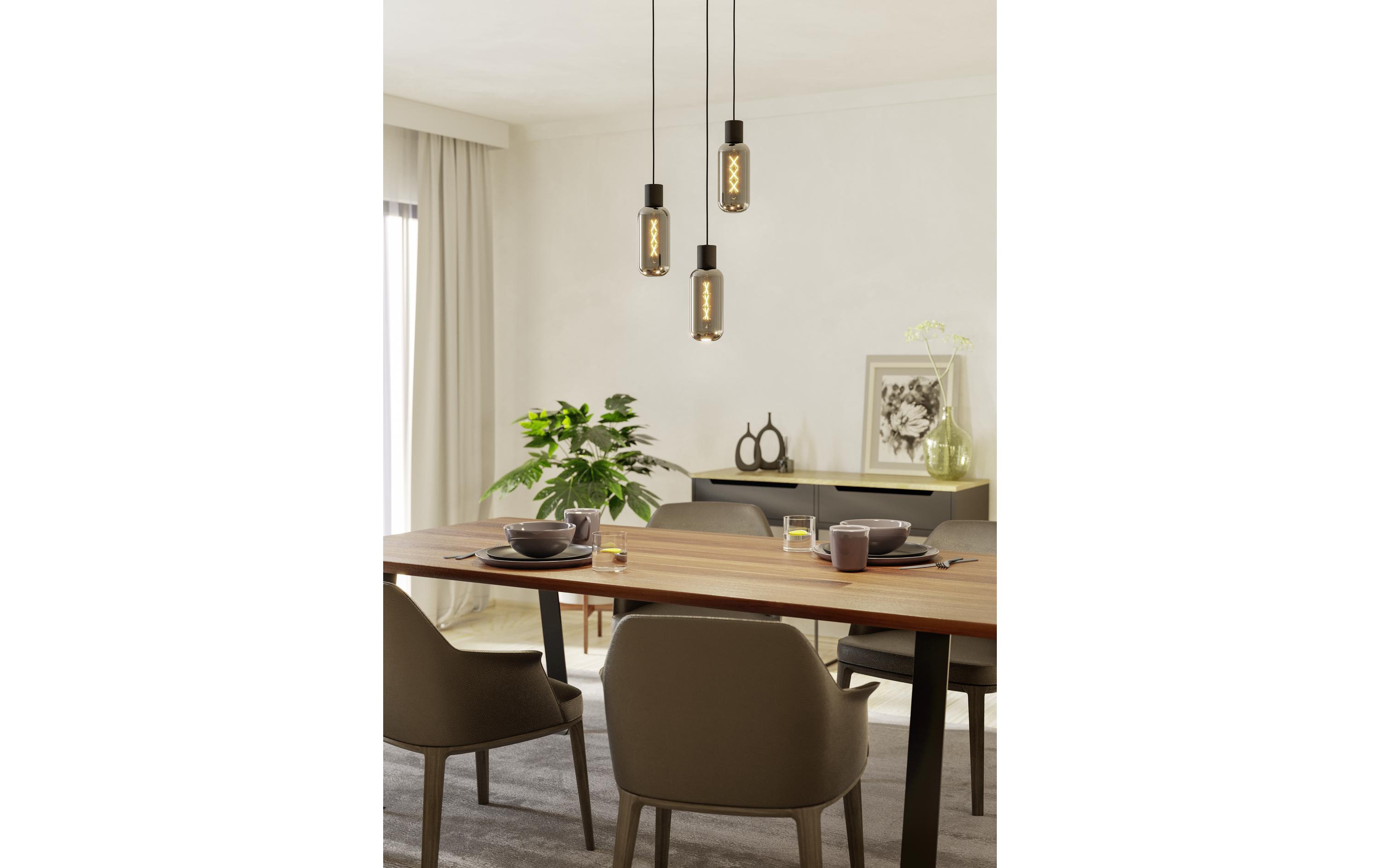 EGLO Leuchten Pendelleuchte MAIONE schwarz E27