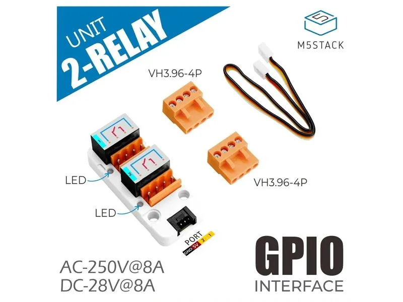 M5Stack Relais Modul 2-Kanal SPST M5Stack Relais Modul 2-Kanal SPST