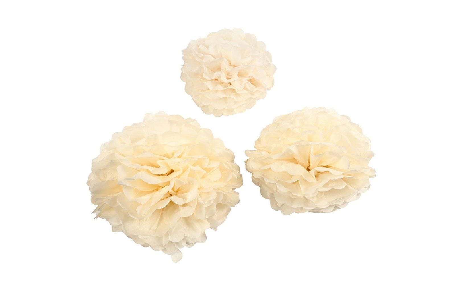 Creativ Company Pompons 20 + 24 + 30 cm 3 Stück, Crème Creativ Company Pompons 20 + 24 + 30 cm 3 Stück, Crème