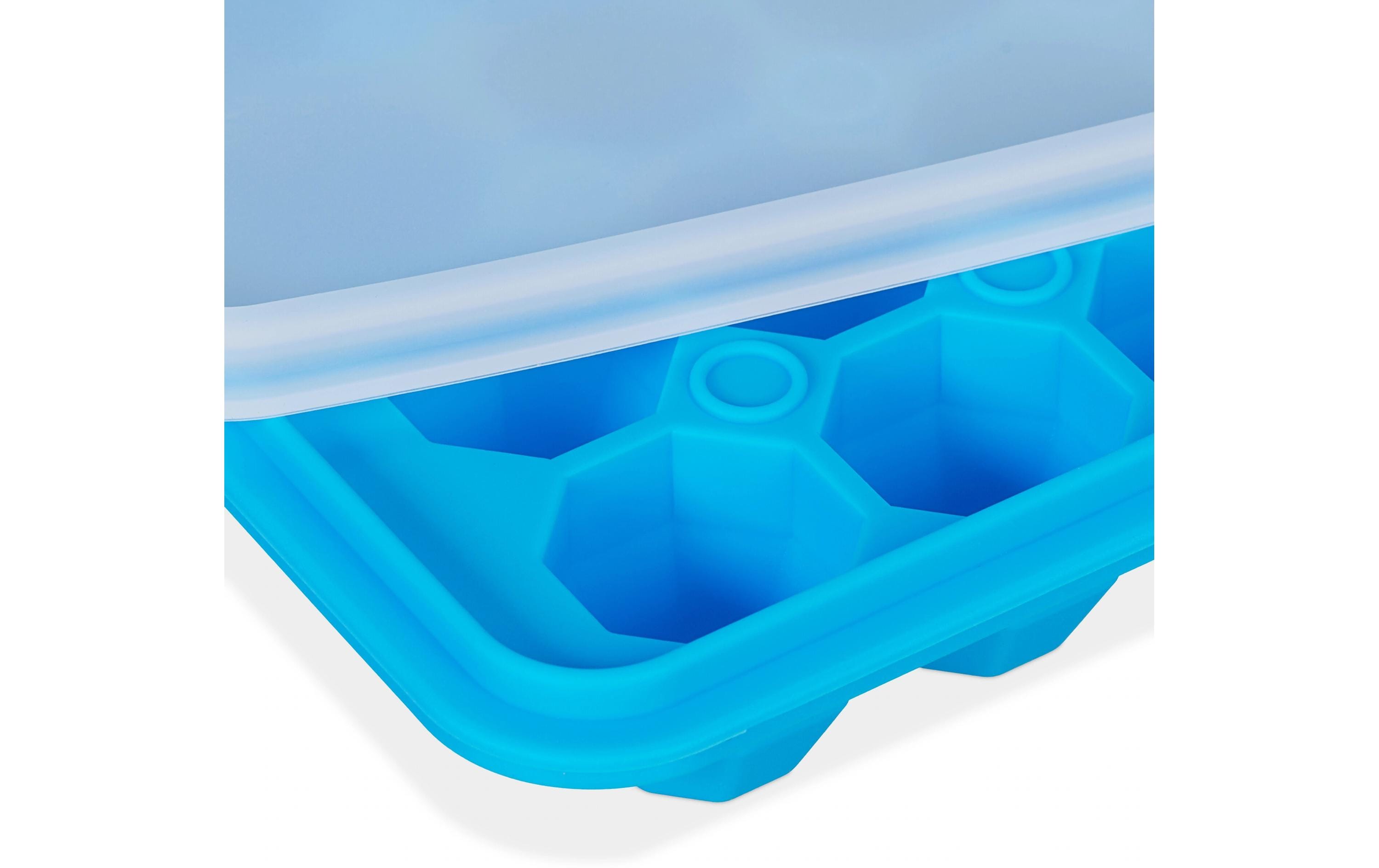 relaxdays Eiswürfelform Diamant 3 Stück, Blau/Transparent