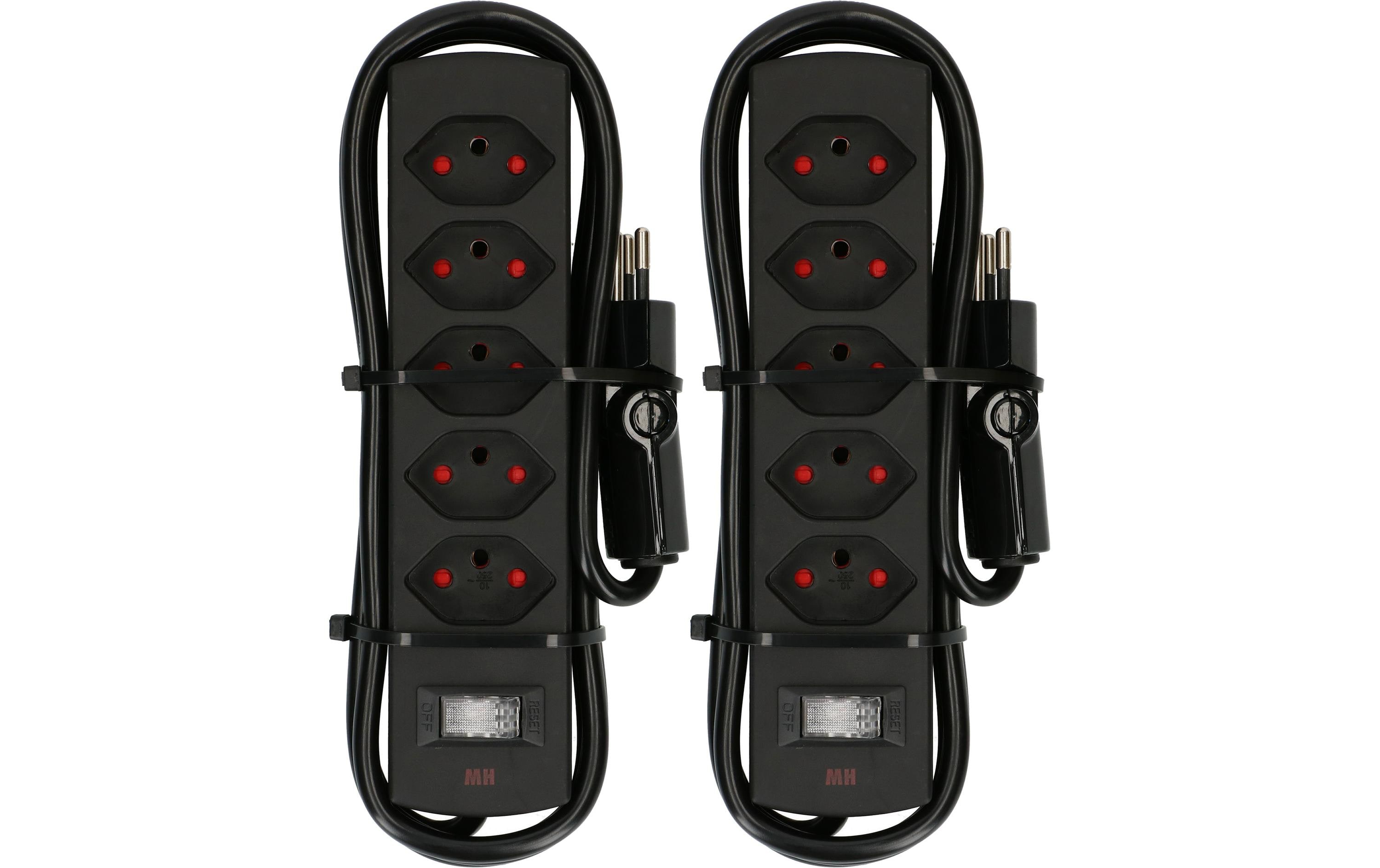 Max Hauri Doppelpack Steckdosenleiste 5 x Typ 13, Safety Line, Schwarz Max Hauri Doppelpack Steckdosenleiste 5 x Typ 13, Safety Line, Schwarz