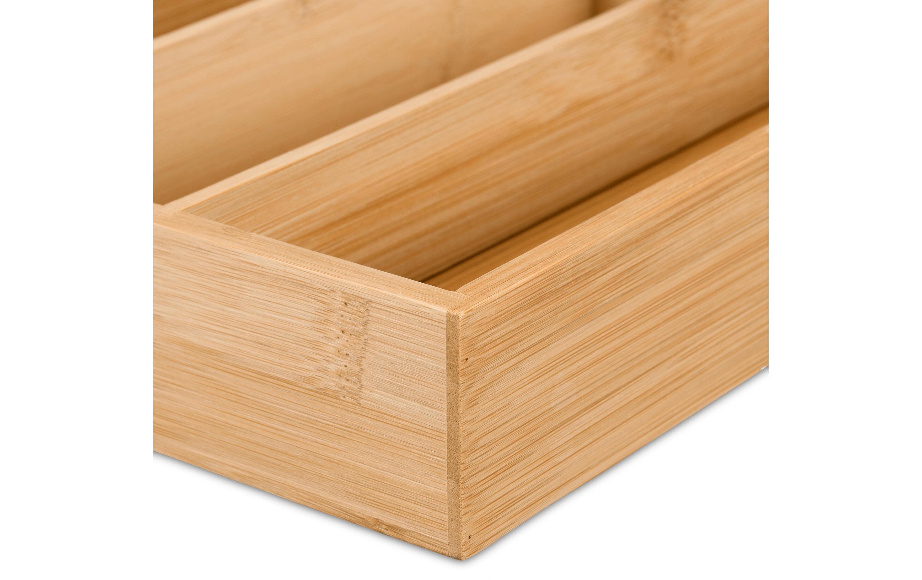 relaxdays Besteckkasten 6 Fächer Braun