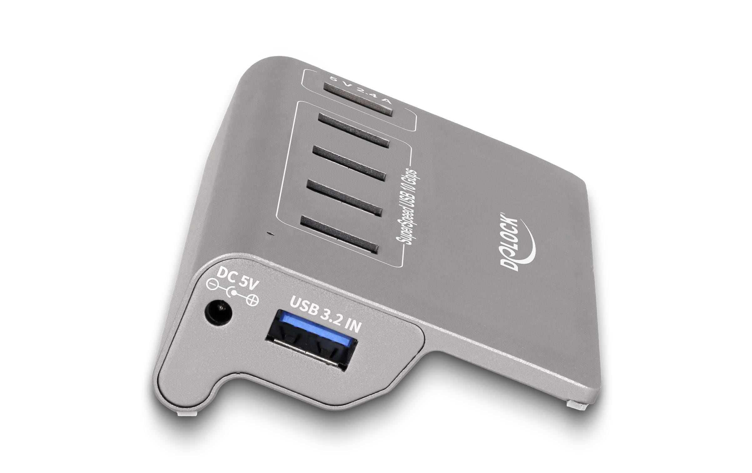 Delock USB-Hub 64182 USB 10 Gbps - 4x USB-A / 1x Schnellladeport Delock USB-Hub 64182 USB 10 Gbps - 4x USB-A / 1x Schnellladeport