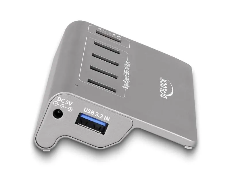 Delock USB-Hub 64182 USB 10 Gbps - 4x USB-A / 1x Schnellladeport