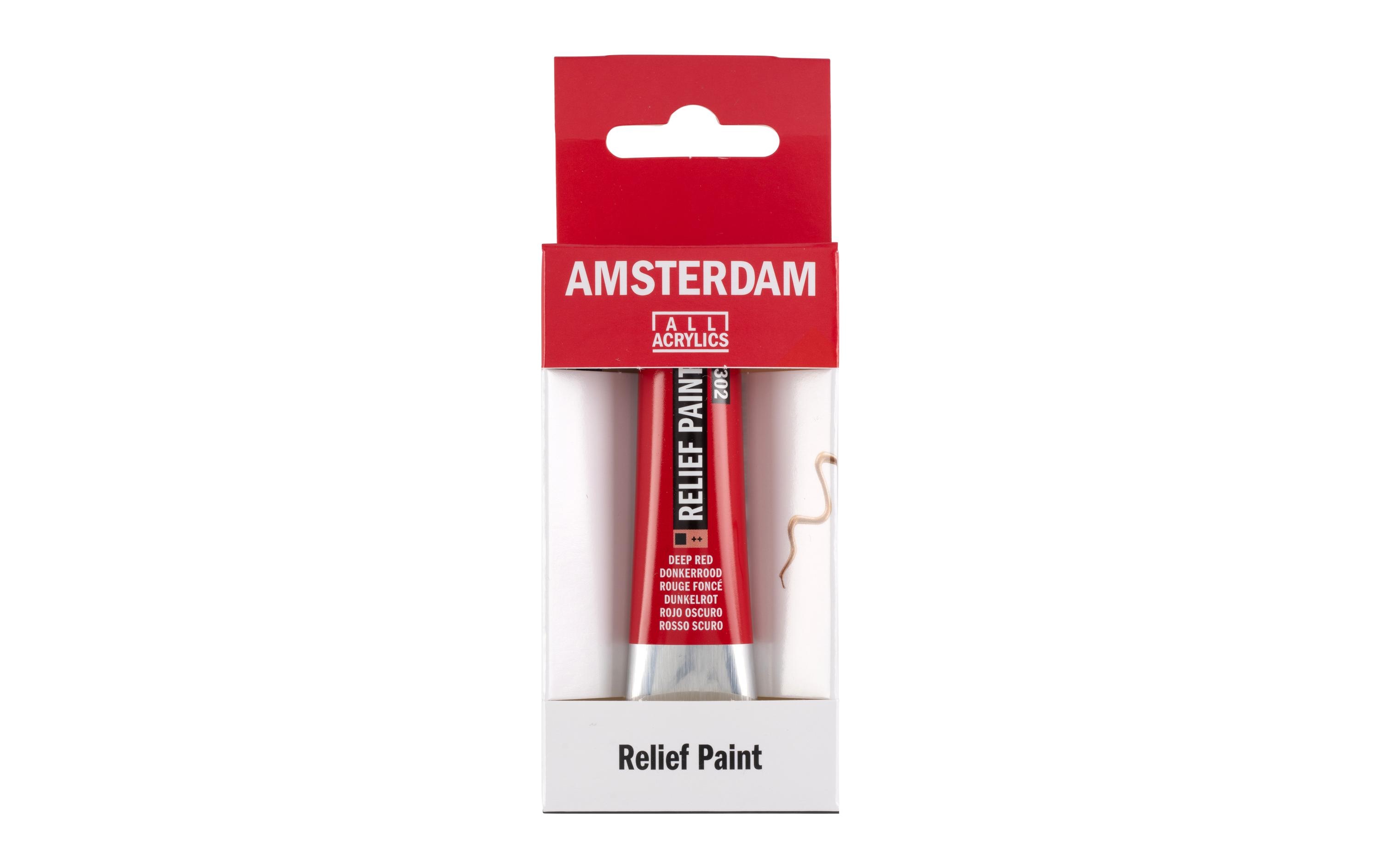 Amsterdam Acrylfarbe Reliefpaint 302 Tiefrot deckend, 20 ml