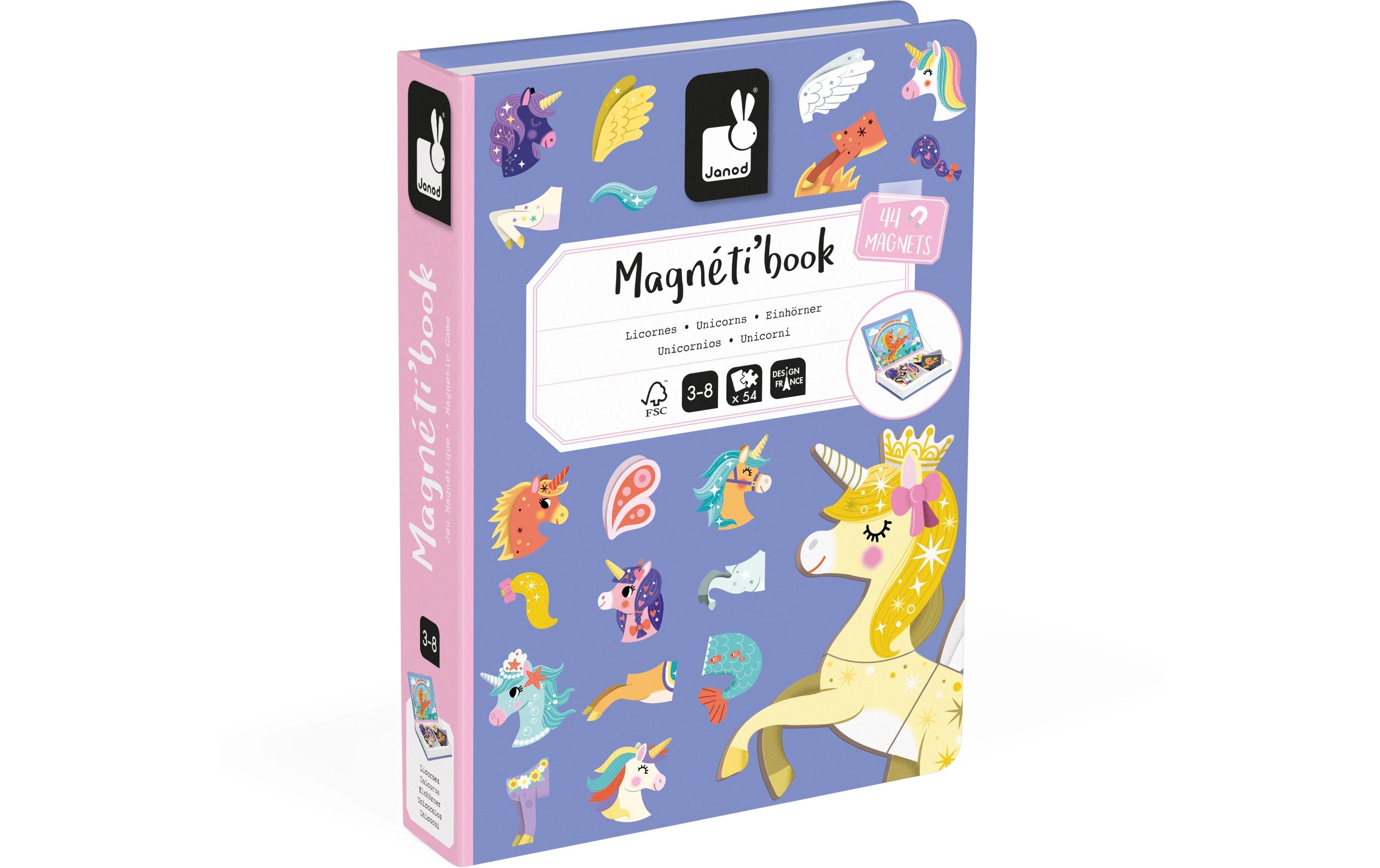 Janod Beschäftigungsspielzeug Magnetbuch Einhorn