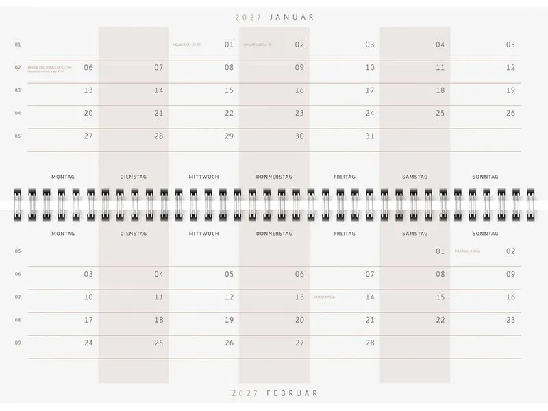 rido idé Pultkalender Design Line 2027 Monstera 1W/2S