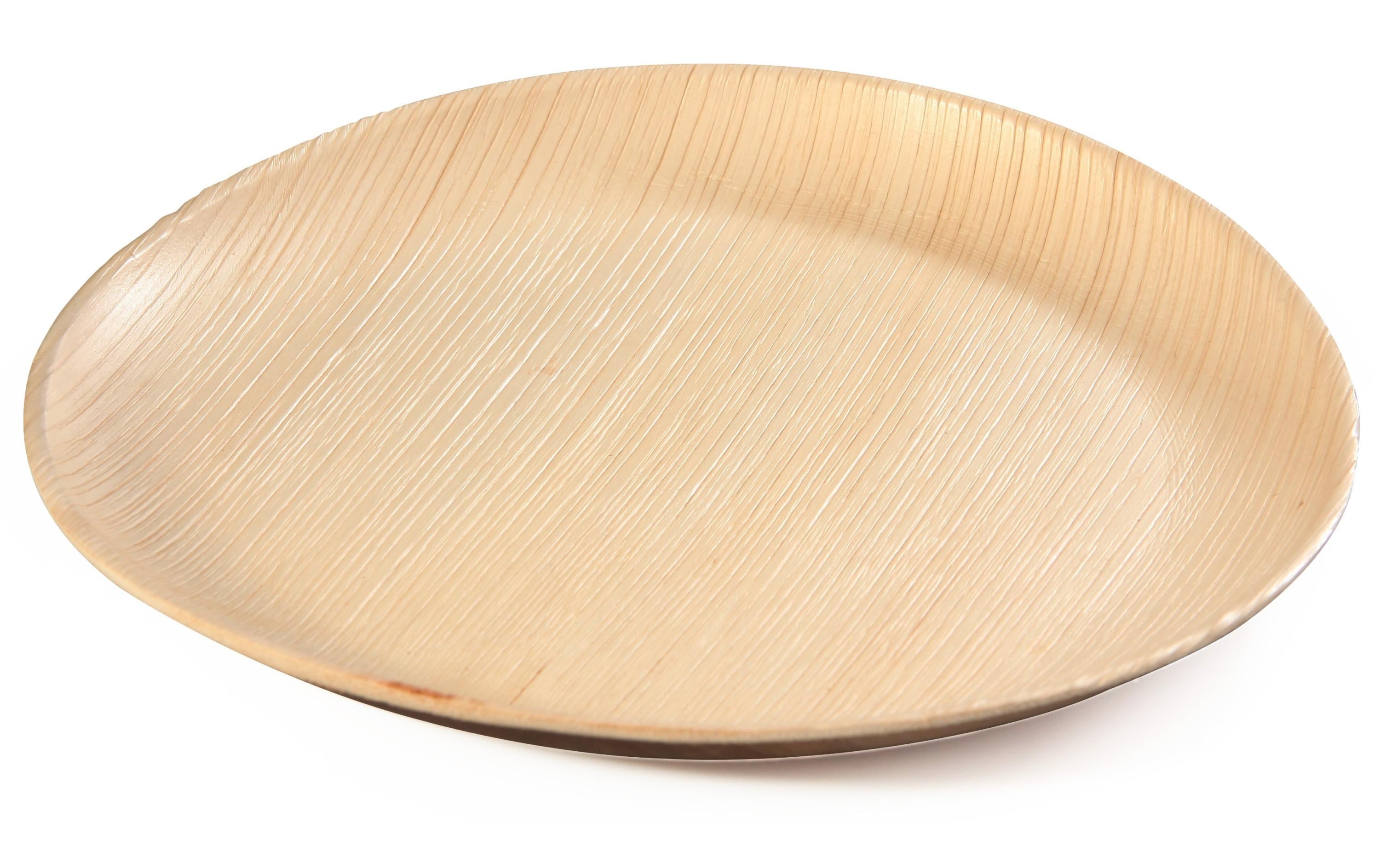 Sier Einwegteller Palm 23 cm, 20 Stück, Hellbraun